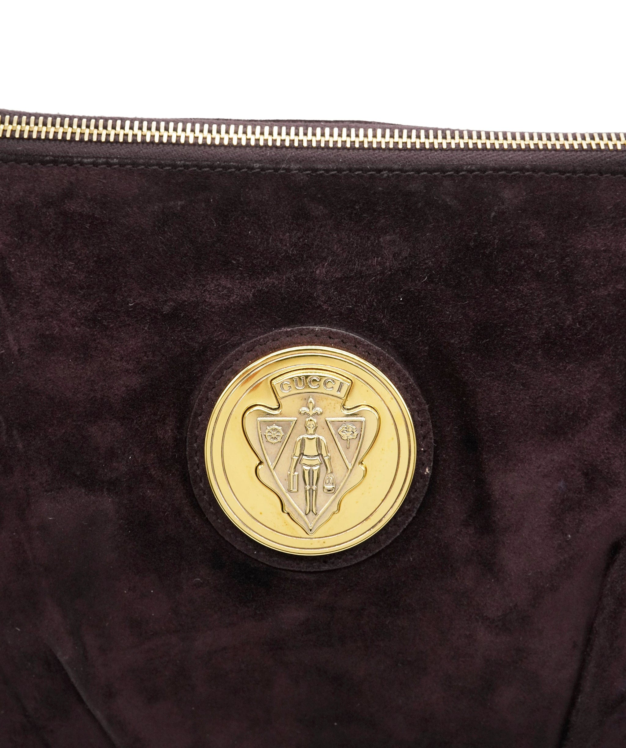 Gucci Gucci (Tom Ford Era) Large Grape Suede Hysteria Clutch ALC2455