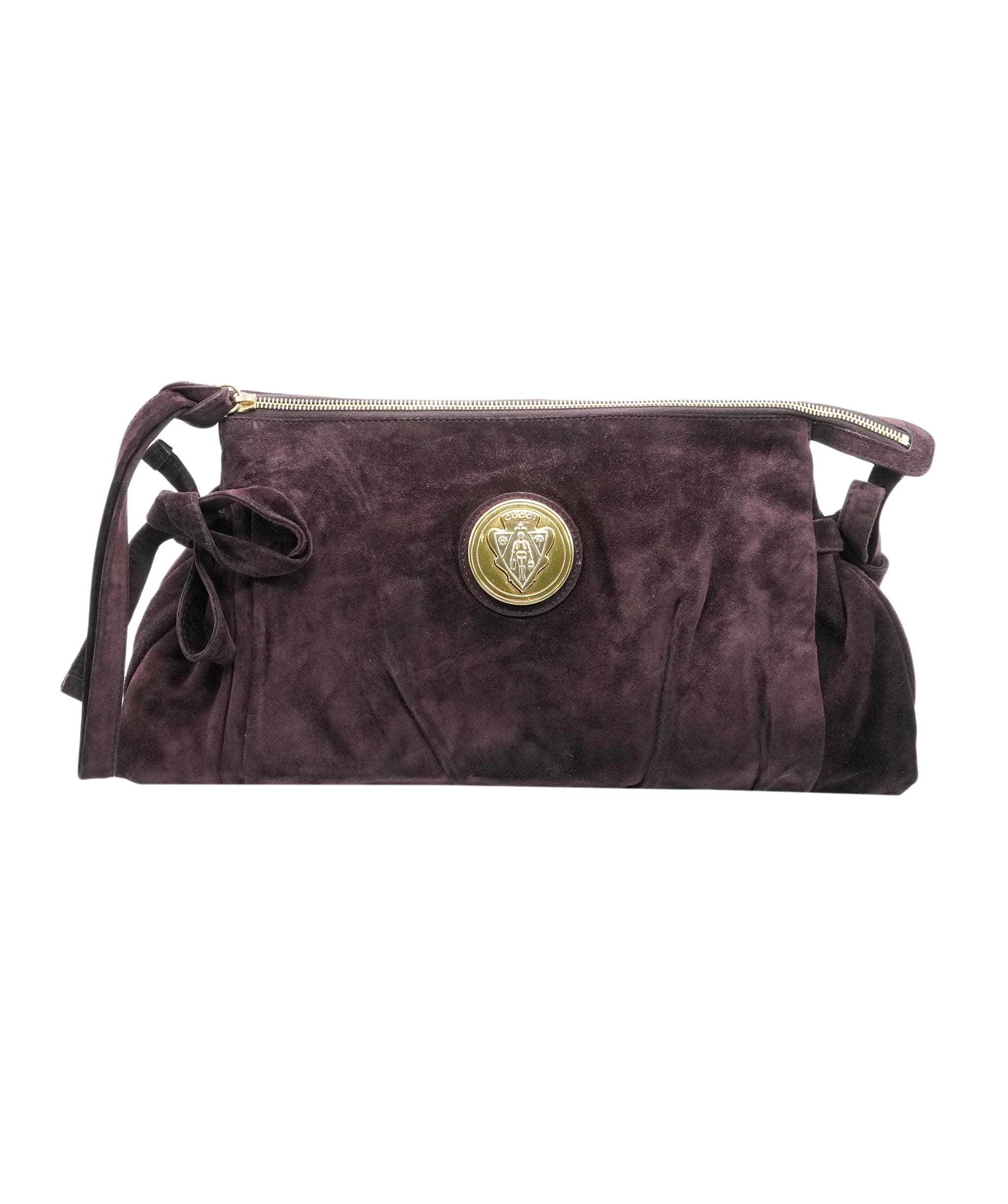 Gucci Gucci (Tom Ford Era) Large Grape Suede Hysteria Clutch ALC2455