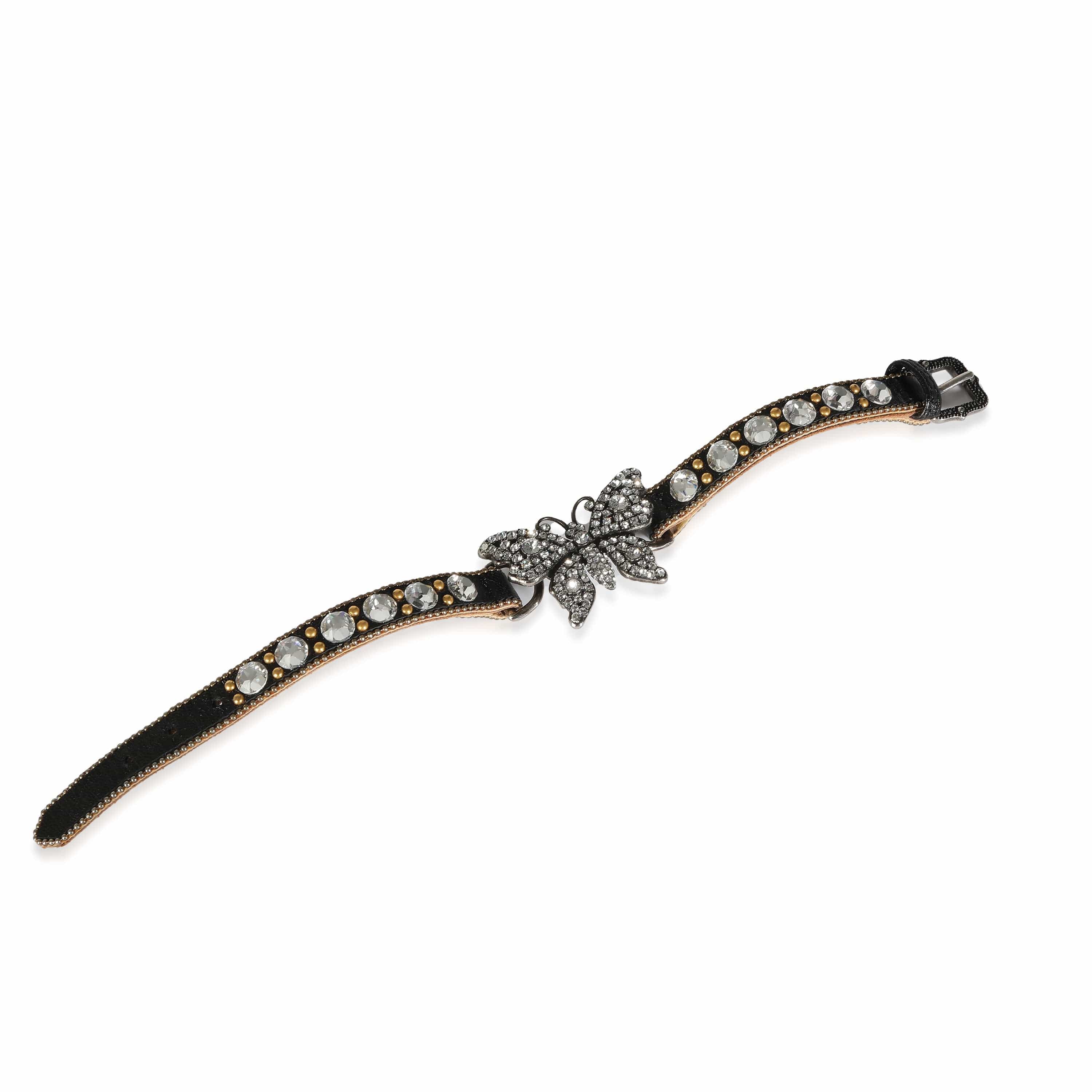 Gucci Gucci Butterfly Bracelet in Leather & Base Metal