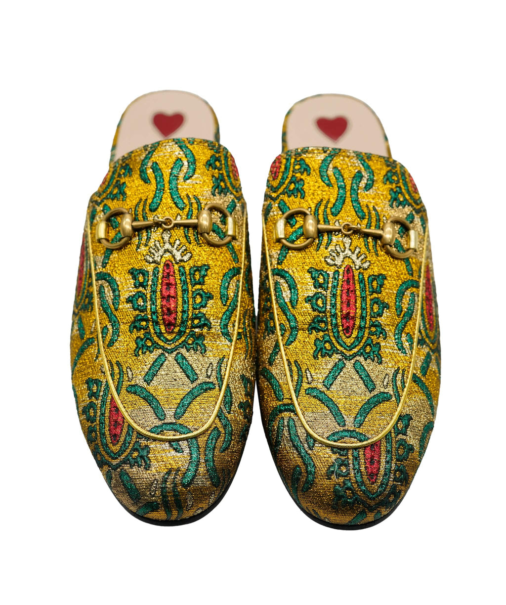 Gucci hot sale brocade loafers