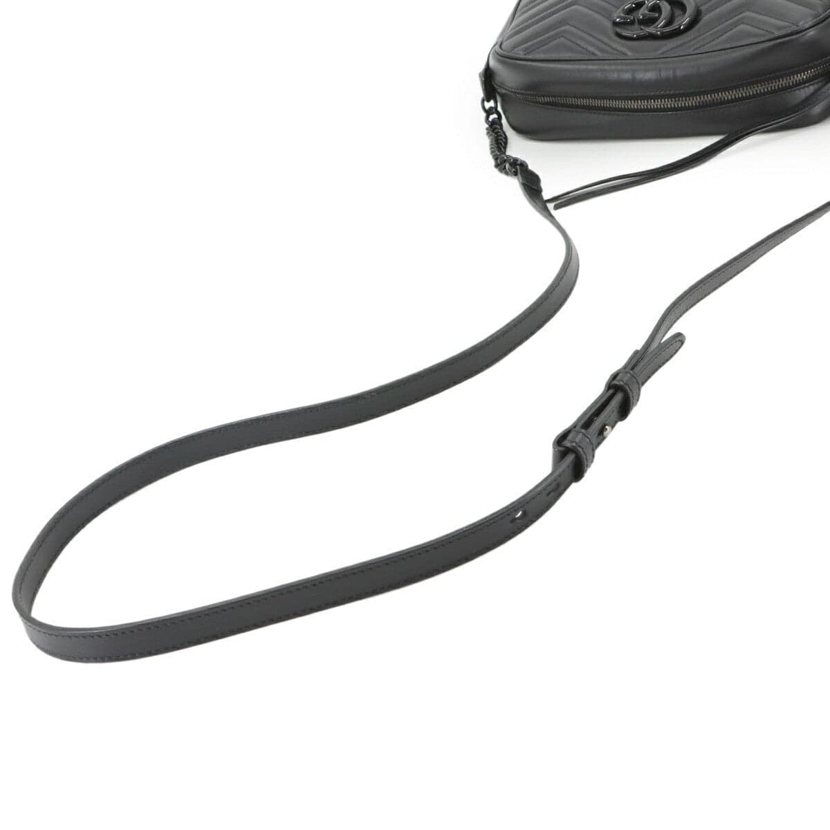 GUCCI GUCCI GG Marmont Chain Shoulder Bag Leather Black 447632 Purse 90299376