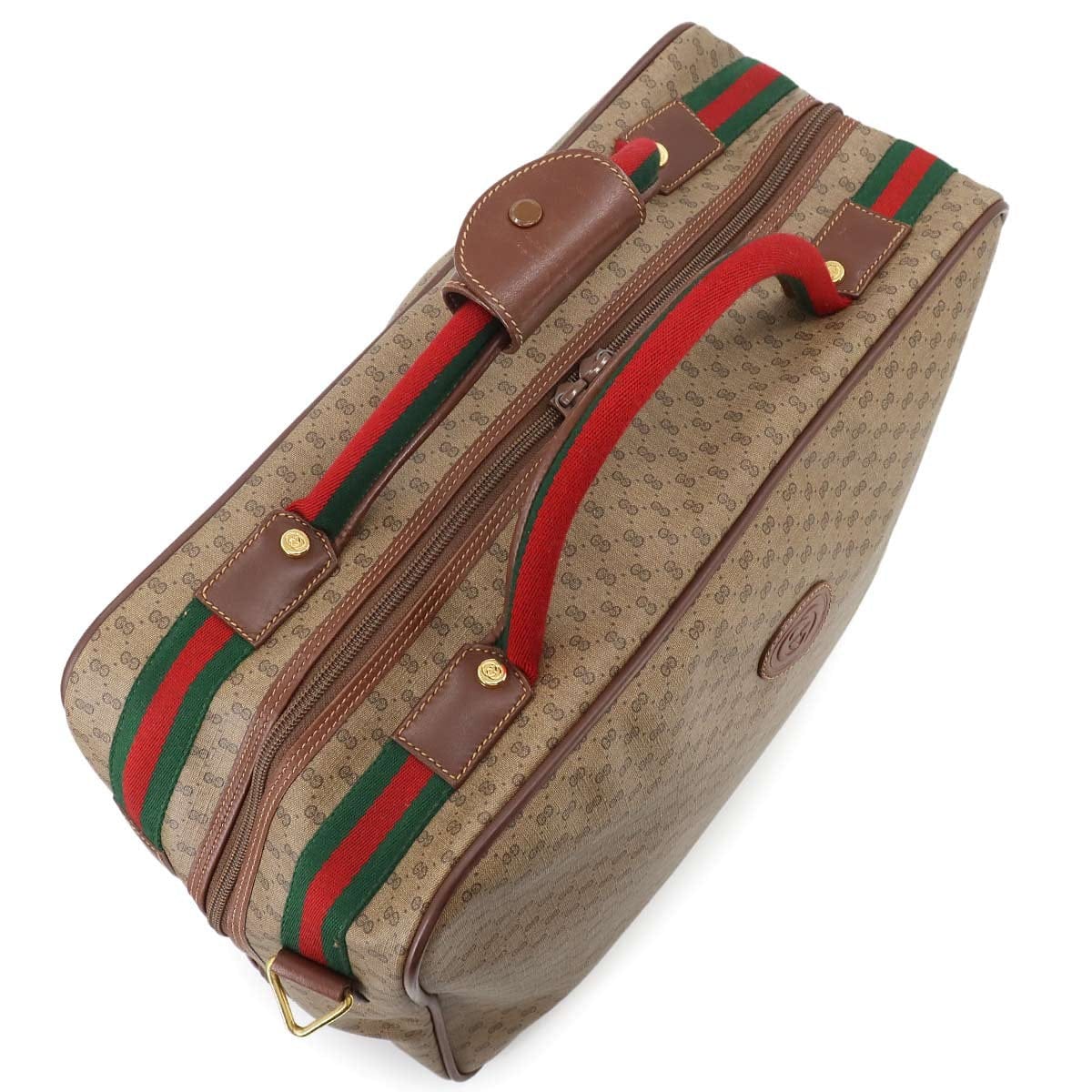 GUCCI GUCCI GG Plus Boston Shoulder Bag PVC Leather Beige Brown Sherry Line 90256266