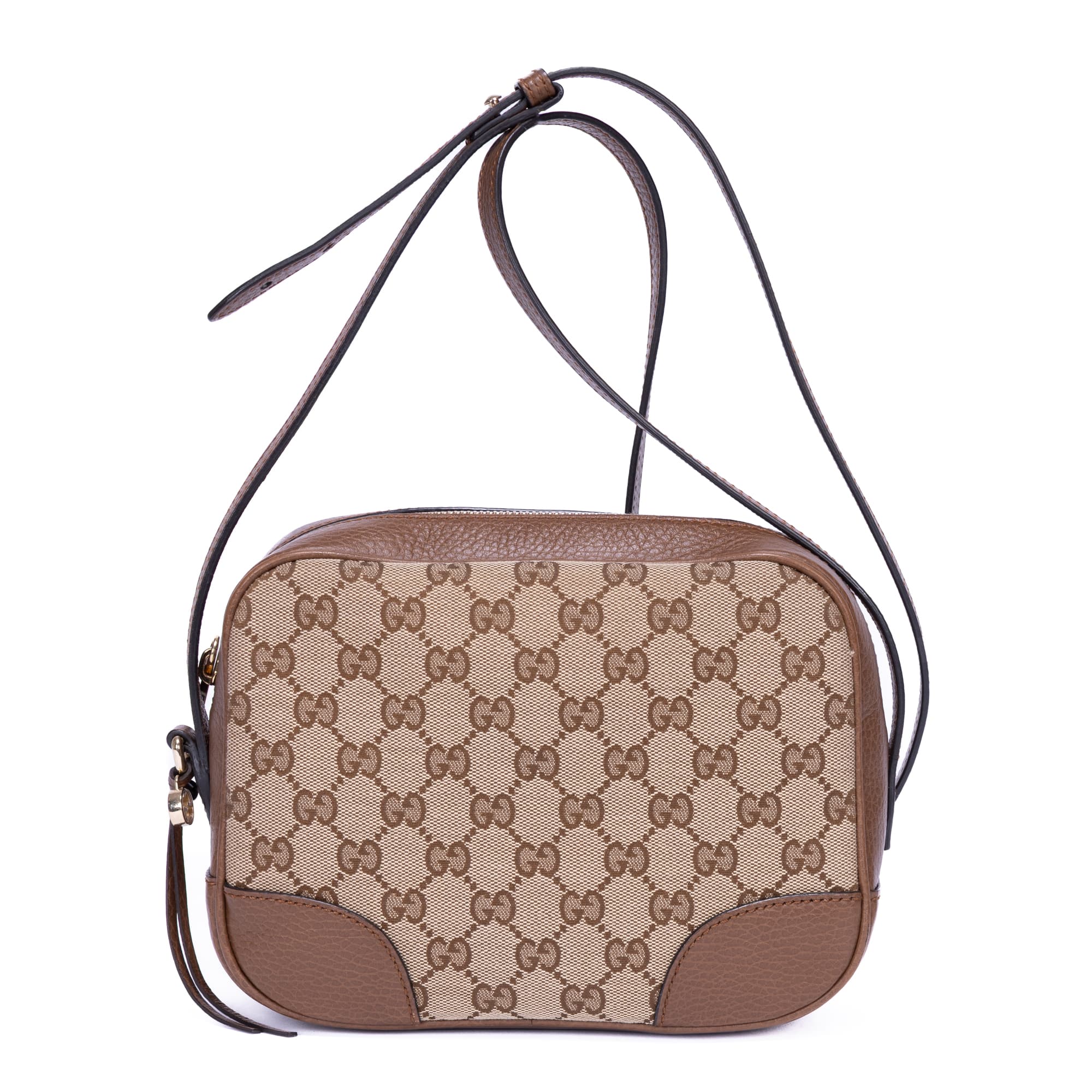 Gucci Gucci Brown/Beige Calf Leather GG Canvas Bree Camera OAG8743