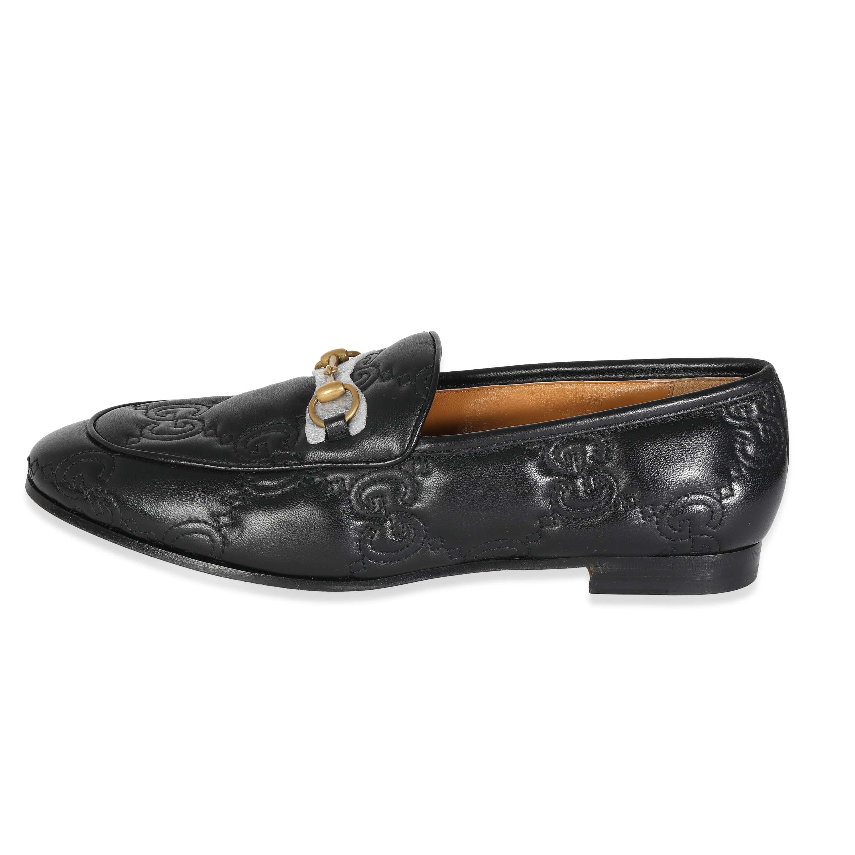 Gucci Gucci Black Guccissima Leather Loafers Size 41 ULC1046