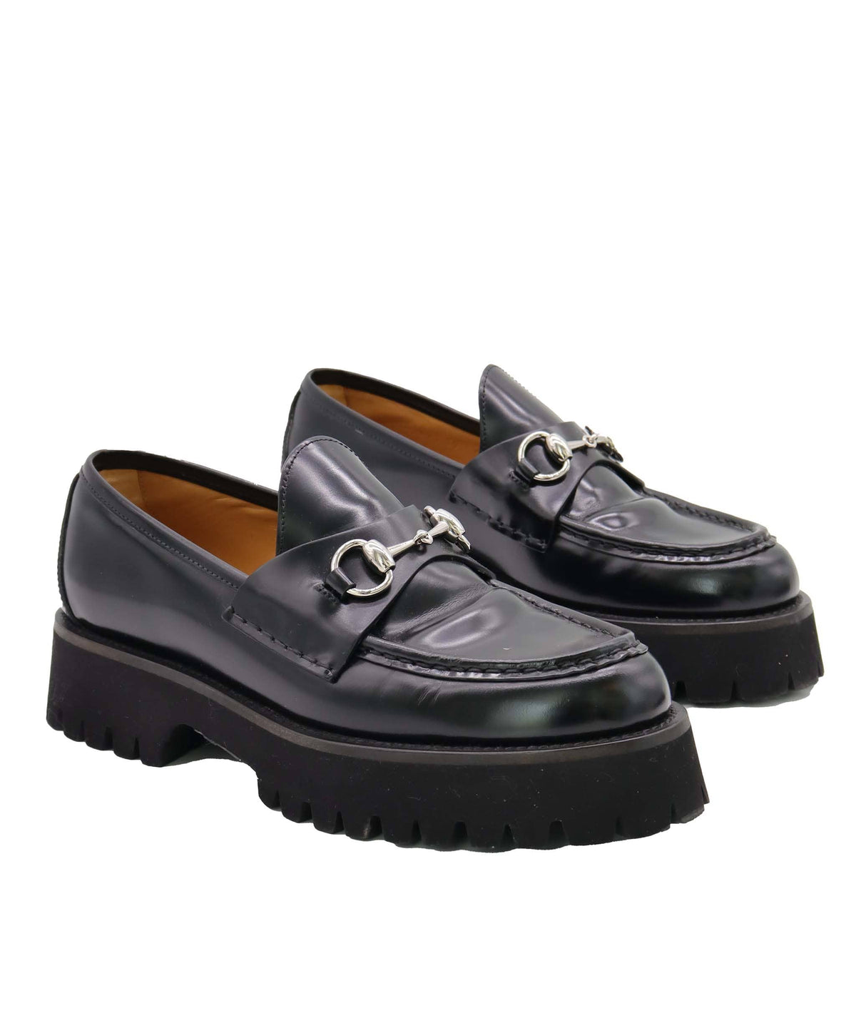 Gucci Gucci Black Leather Horsebit Loafers Size 39 AGC3558