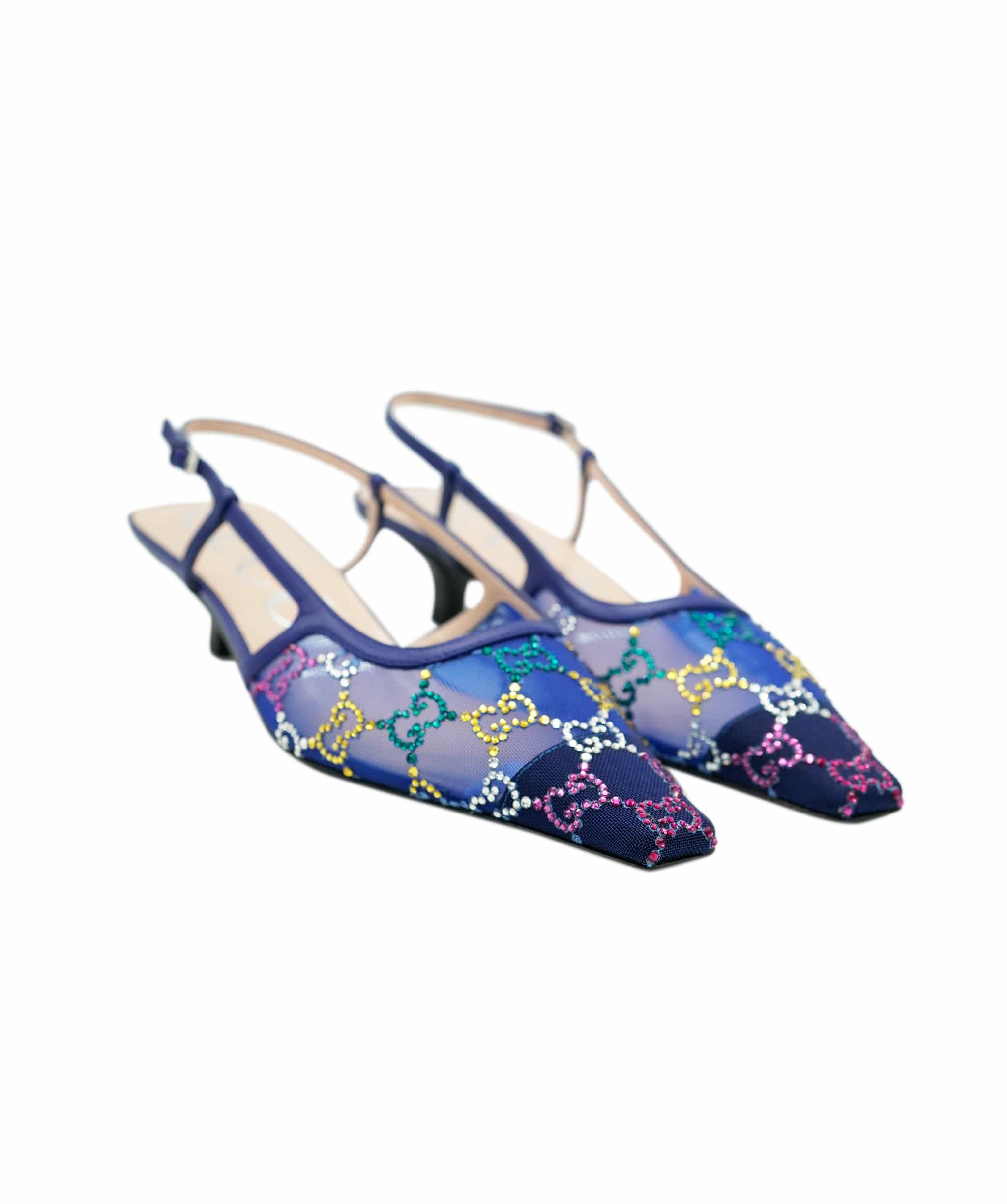 Gucci Gucci Blue Diamonte GG Kitten Heels ALC1979