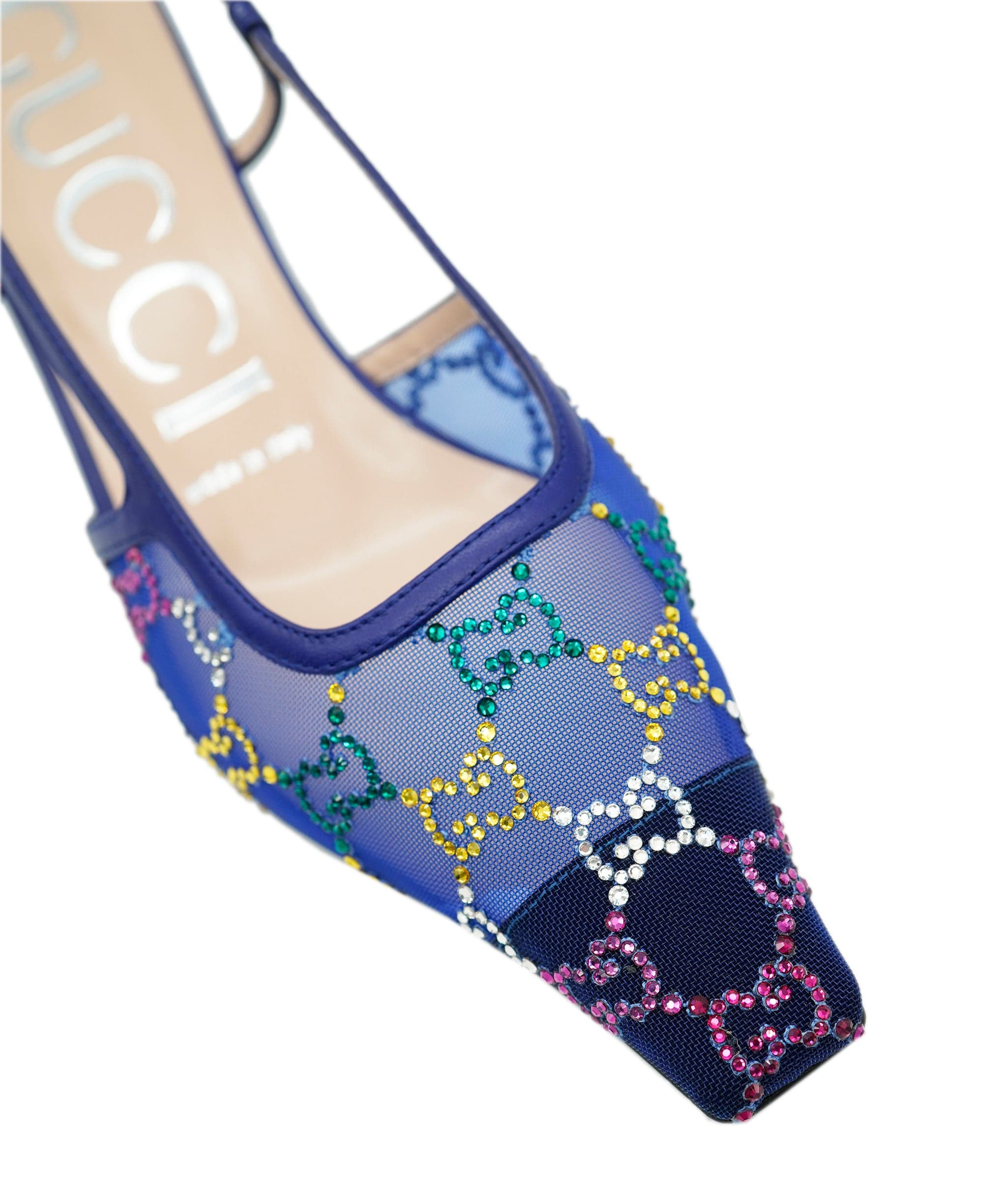 Gucci Gucci Blue Diamonte GG Kitten Heels ALC1979