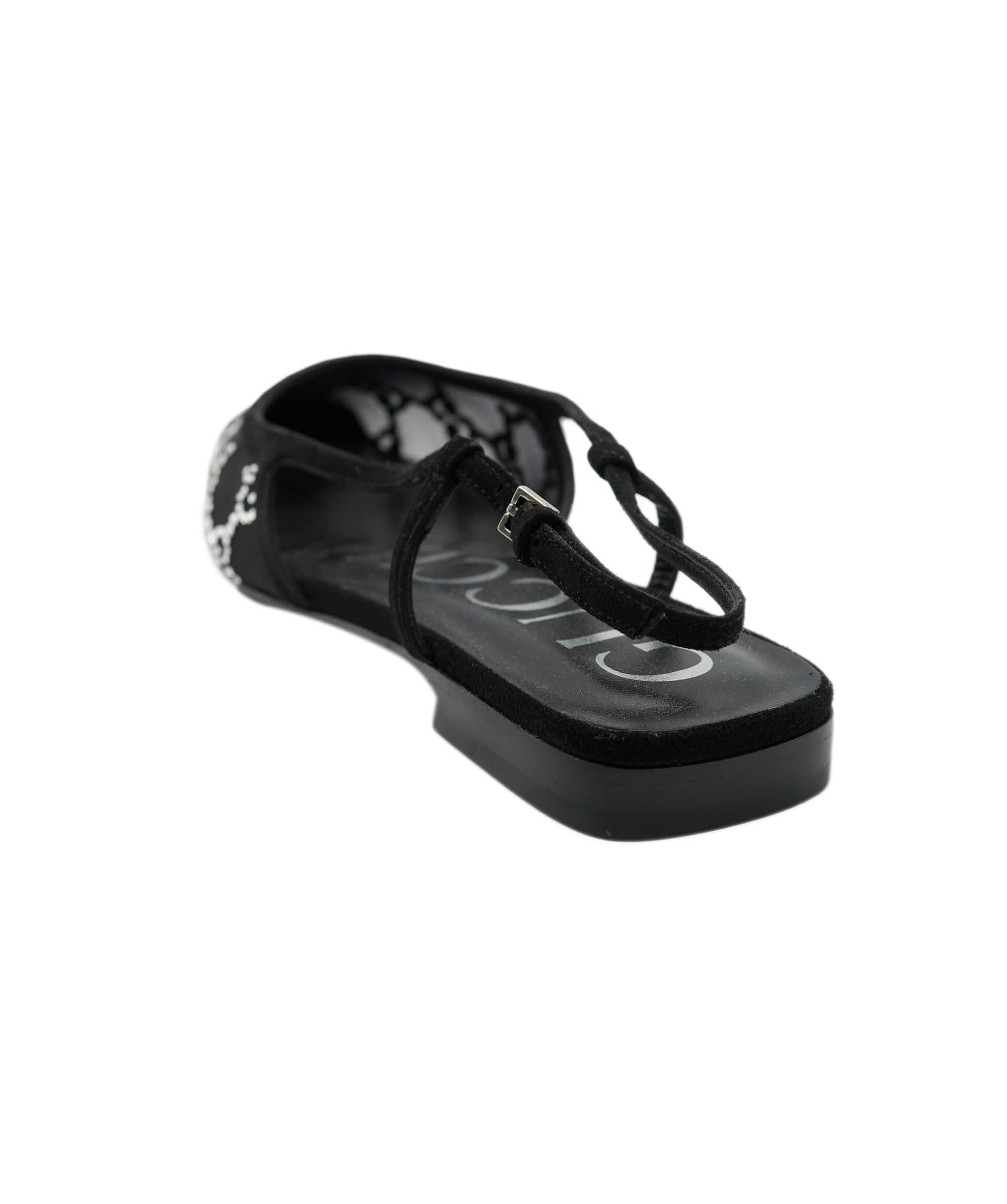 Gucci Gucci GG Diamonte Black Flats 37.5  ALC2645