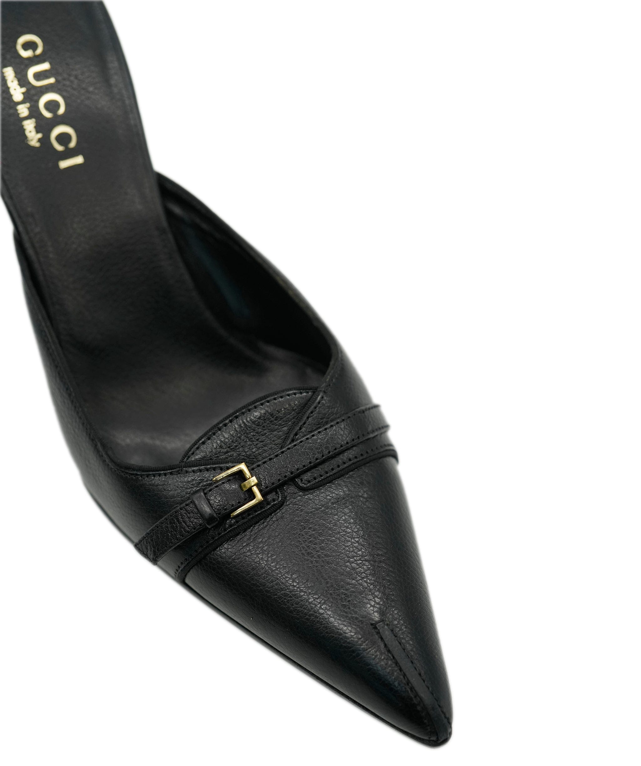 Gucci Gucci Leather Black Court Heels  ALC1756