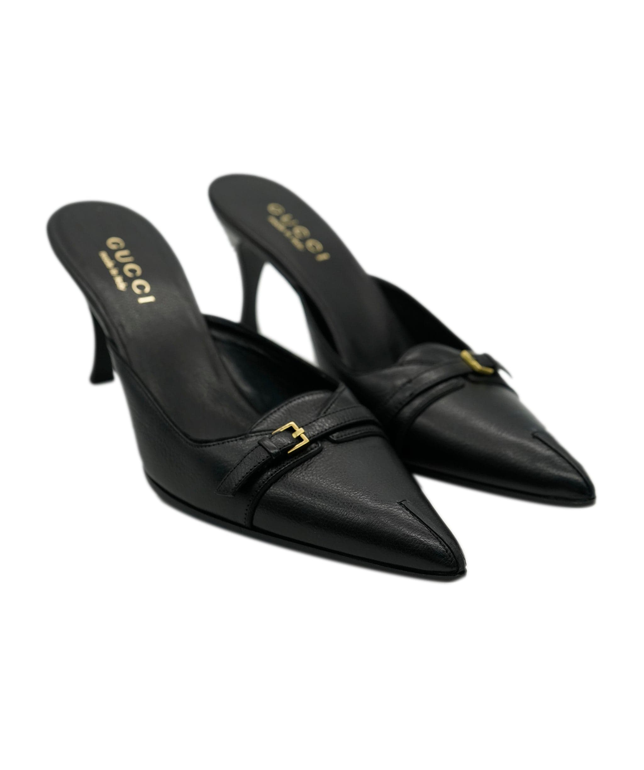 Gucci Gucci Leather Black Court Heels  ALC1756