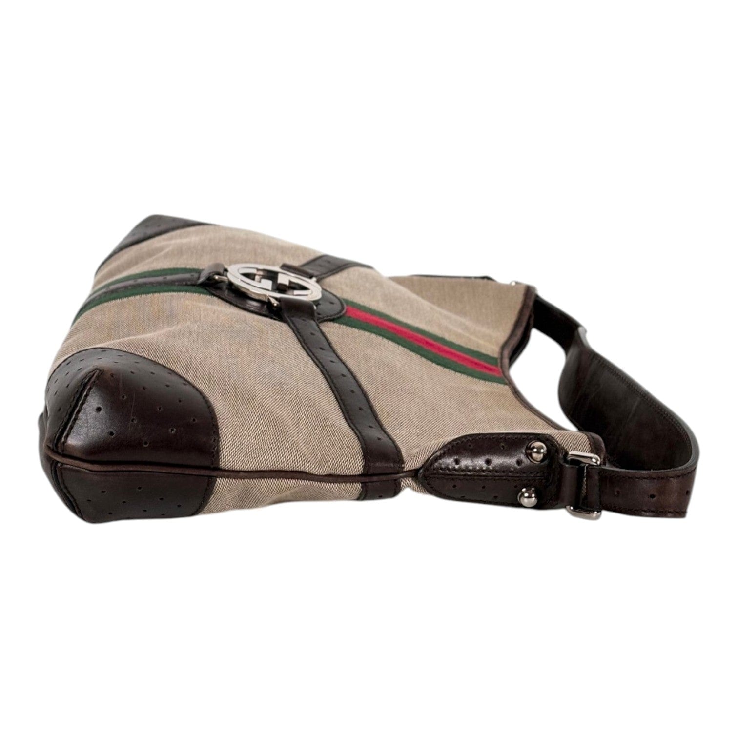 Gucci Gucci Beige Canvas Shoulder Bag
