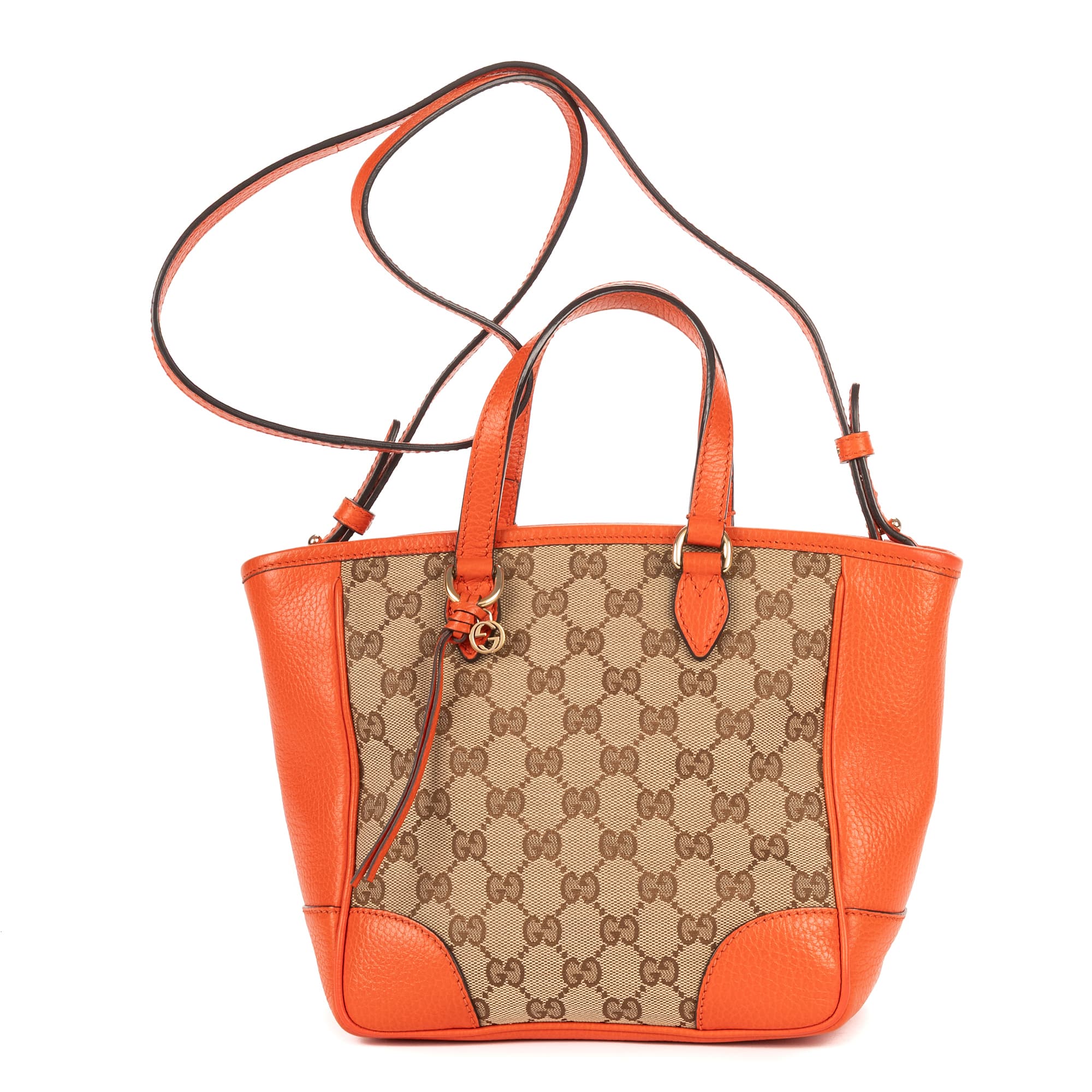 Gucci Gucci Beige/Orange Calf Leather Bree GG Tote OAG8521