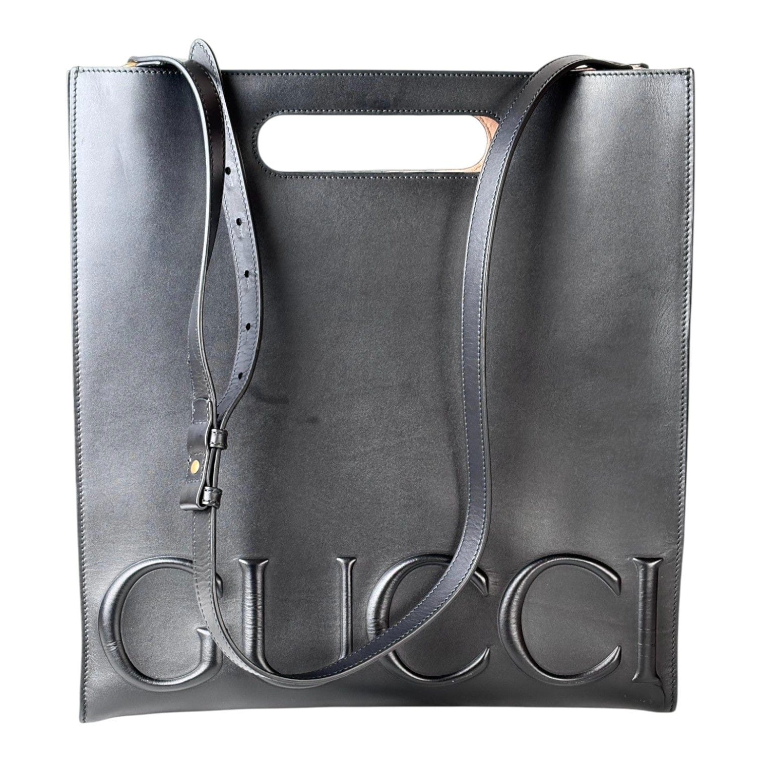 Gucci Gucci Black Leather Tote Bag