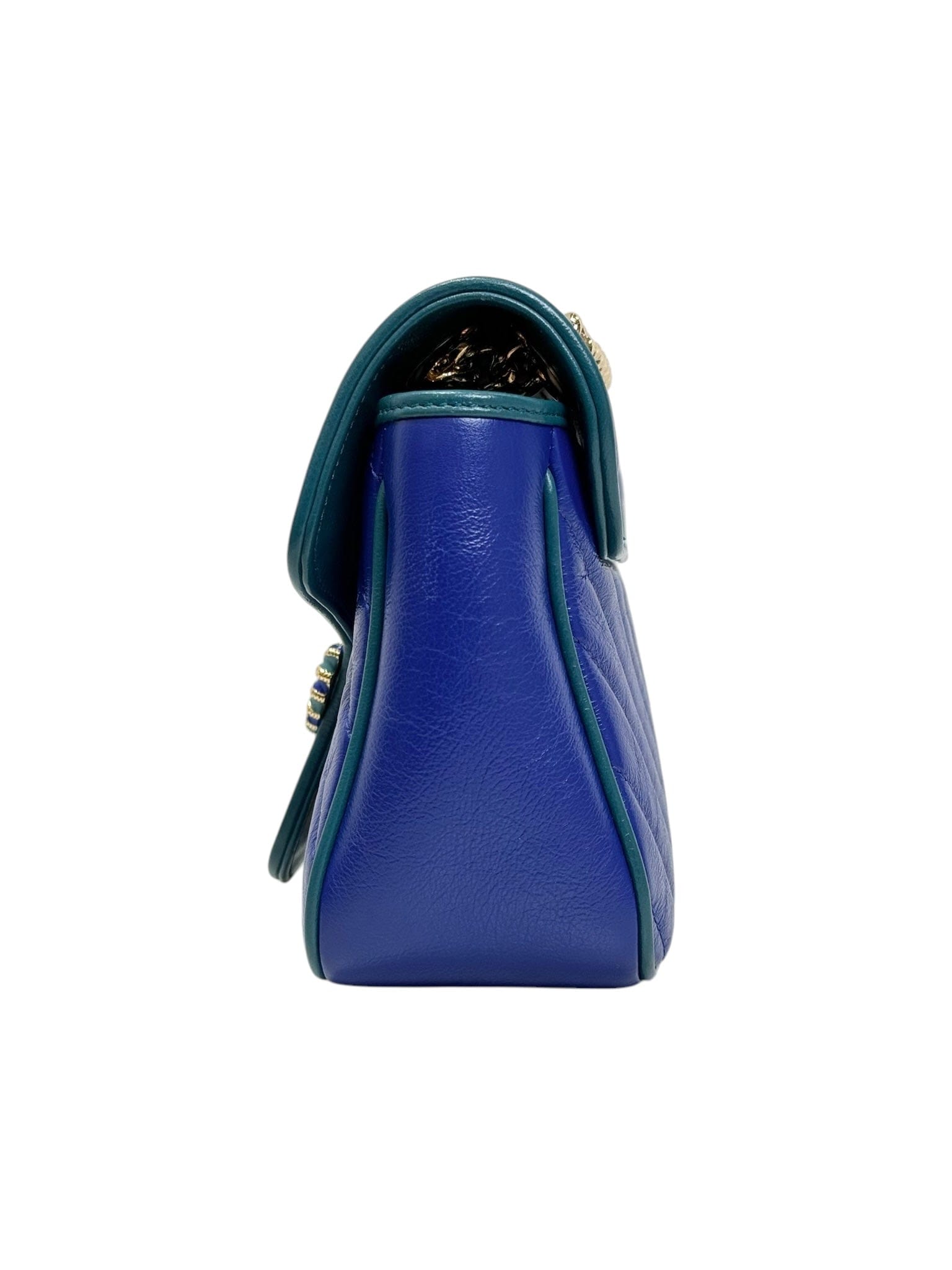 Gucci Gucci Blue Marmot with Green Trim Bag