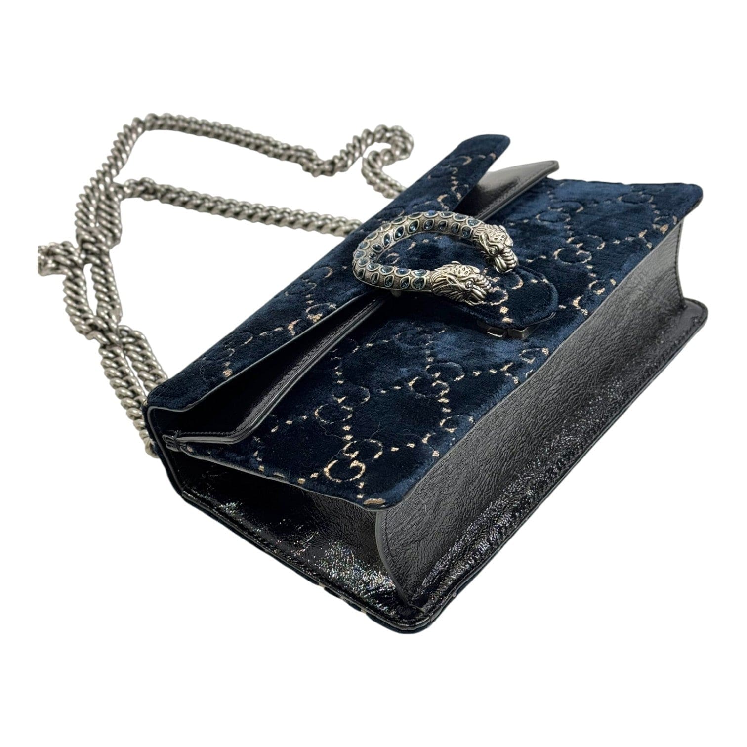 Gucci Gucci Dionysus Small Blue/Black Suede with Crystal Bag