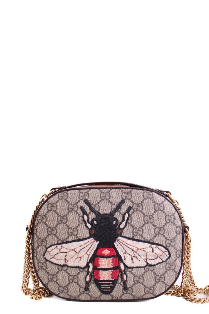 Gucci Gucci GG Supreme Bee Crossbody Brown