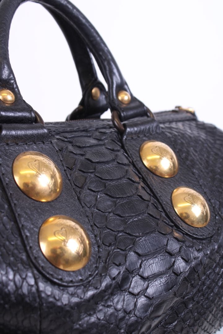Gucci Gucci Hysteria Python Bowling Bag Black
