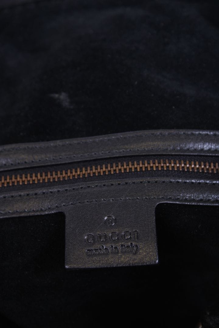 Gucci Gucci Hysteria Python Bowling Bag Black