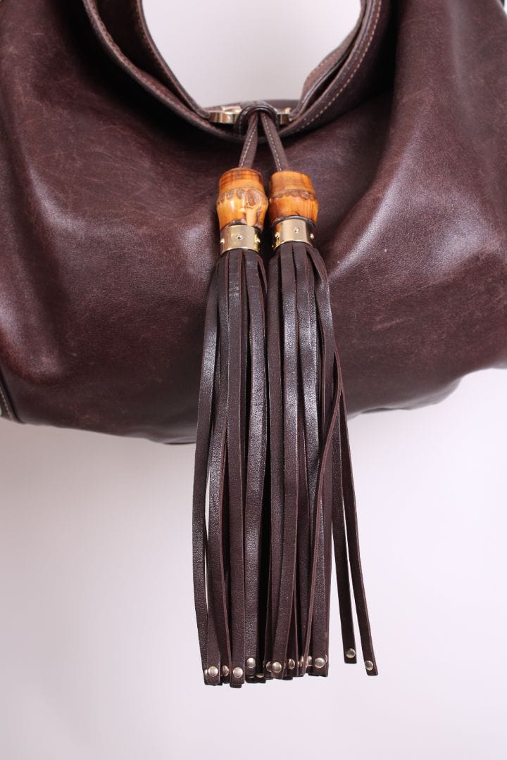 Gucci Gucci Indy Hobo Tassel Bag Brown