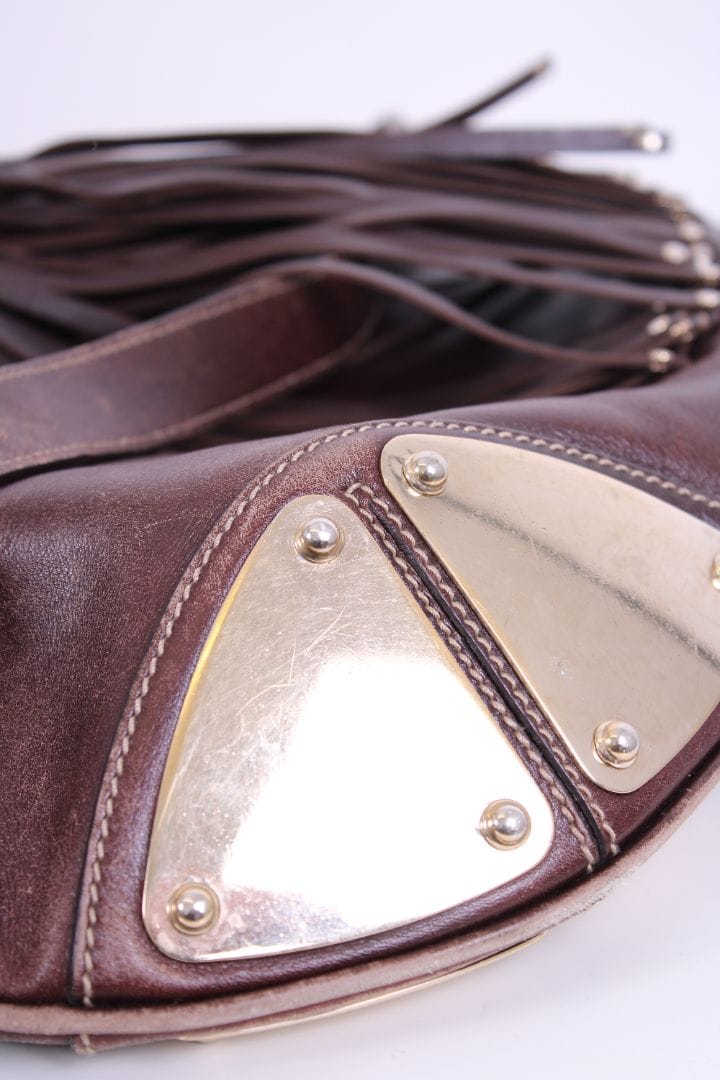 Gucci Gucci Indy Hobo Tassel Bag Brown