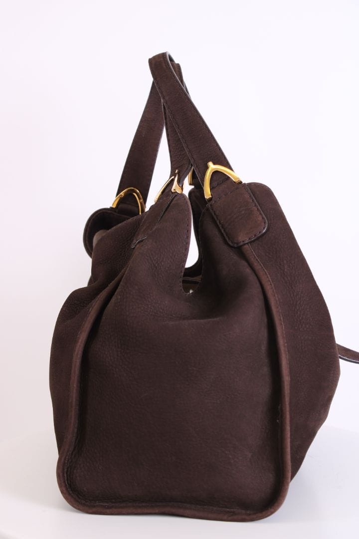Gucci Gucci Stirup hobo bag brown suede