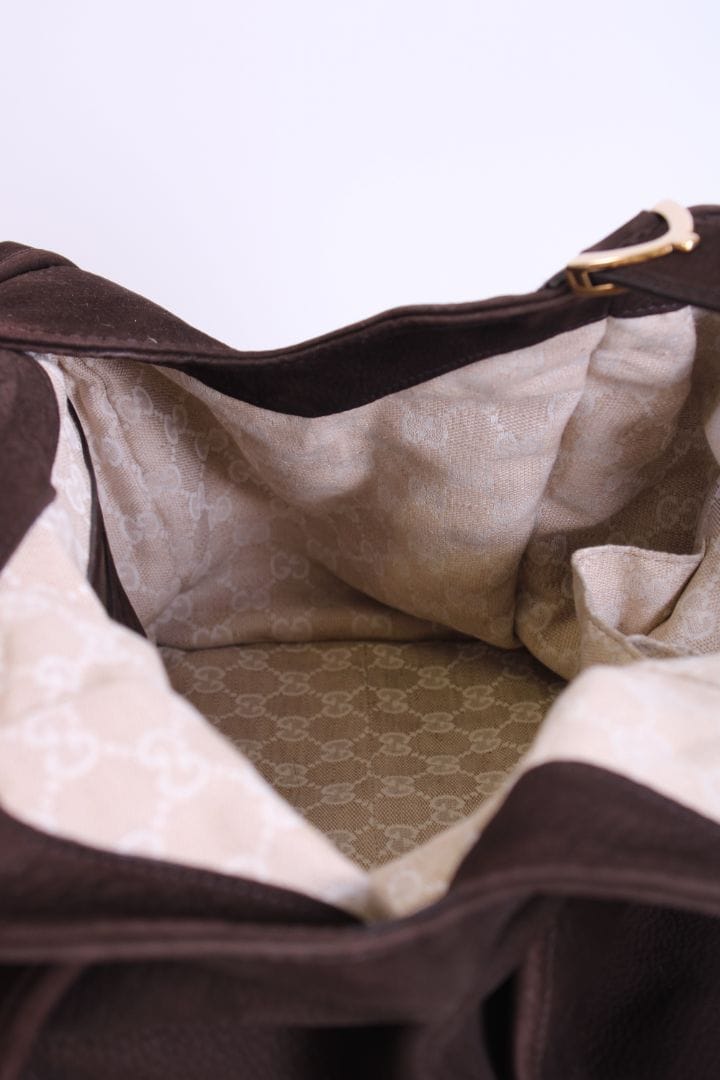 Gucci Gucci Stirup hobo bag brown suede