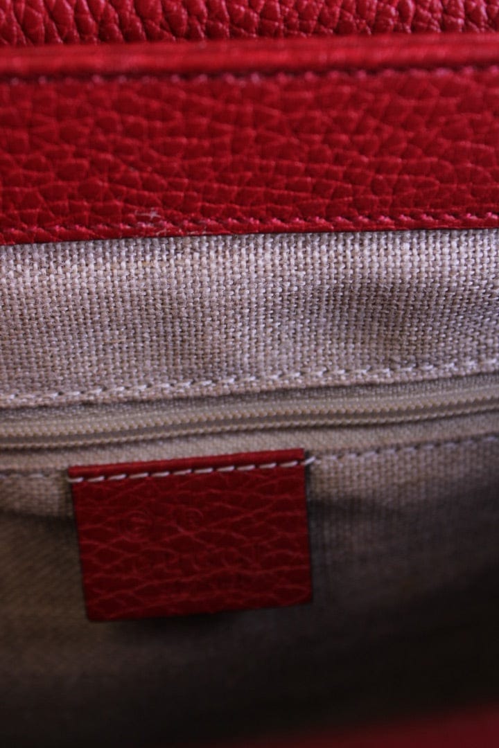 Gucci Red Gucci Medium Interlocking G, Top Handle Bag