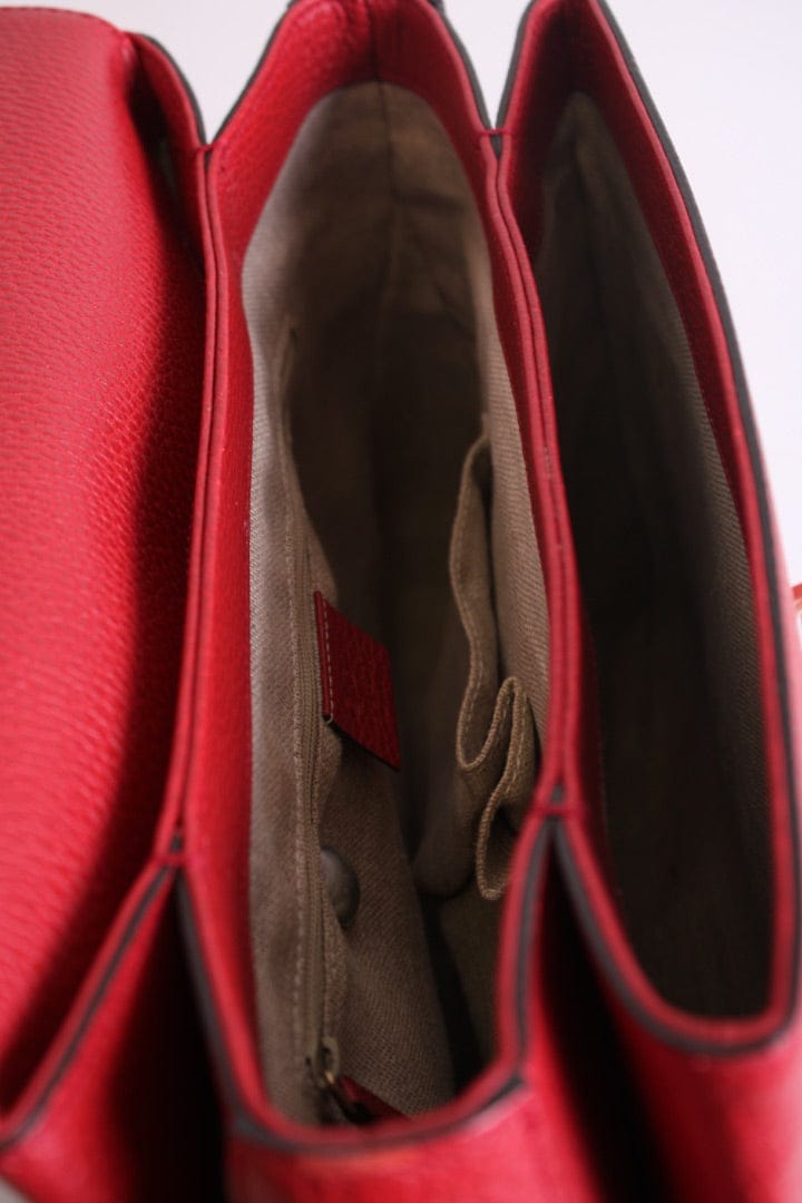Gucci Red Gucci Medium Interlocking G, Top Handle Bag