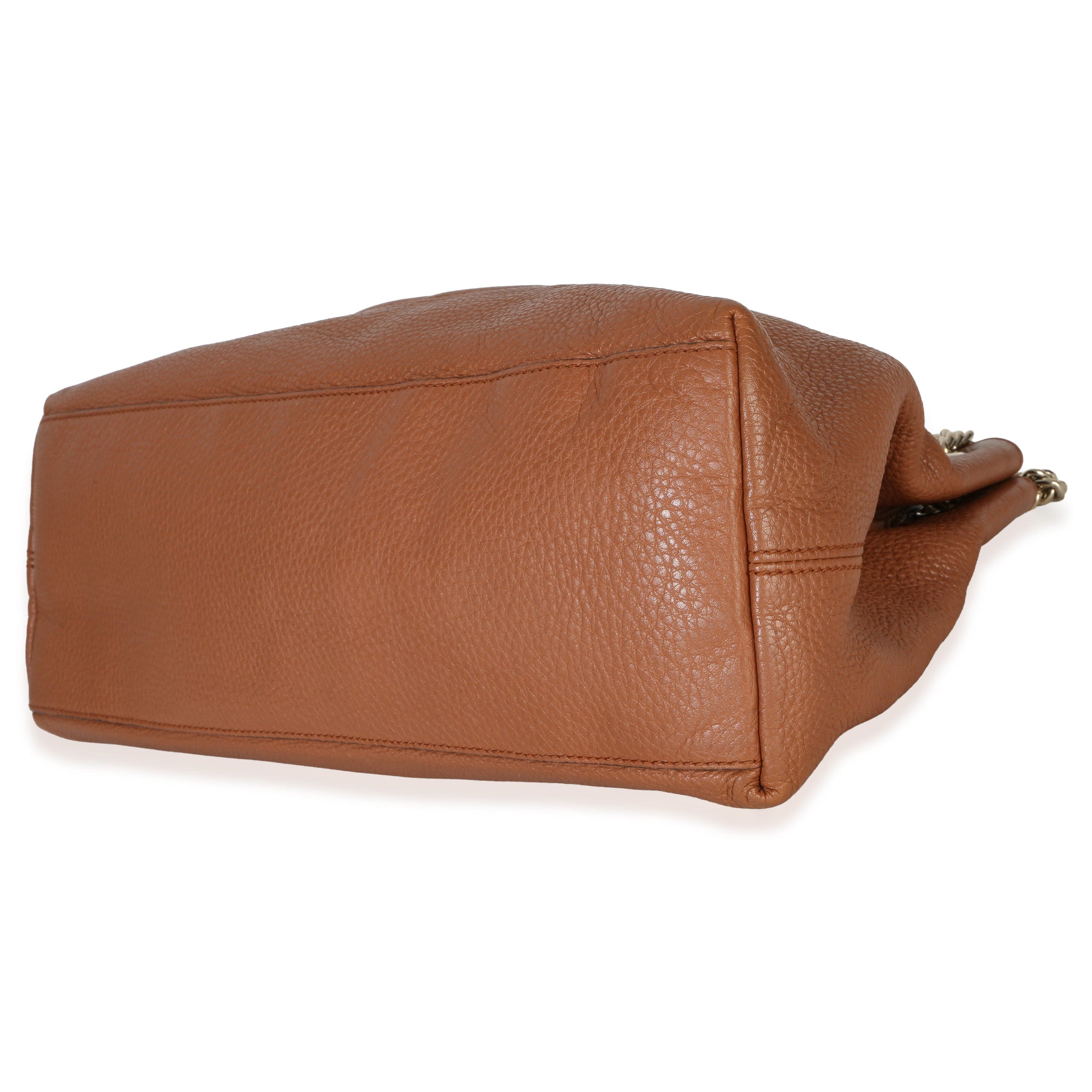 Gucci Brown Pebbled Calfskin Medium Soho Chain Tote