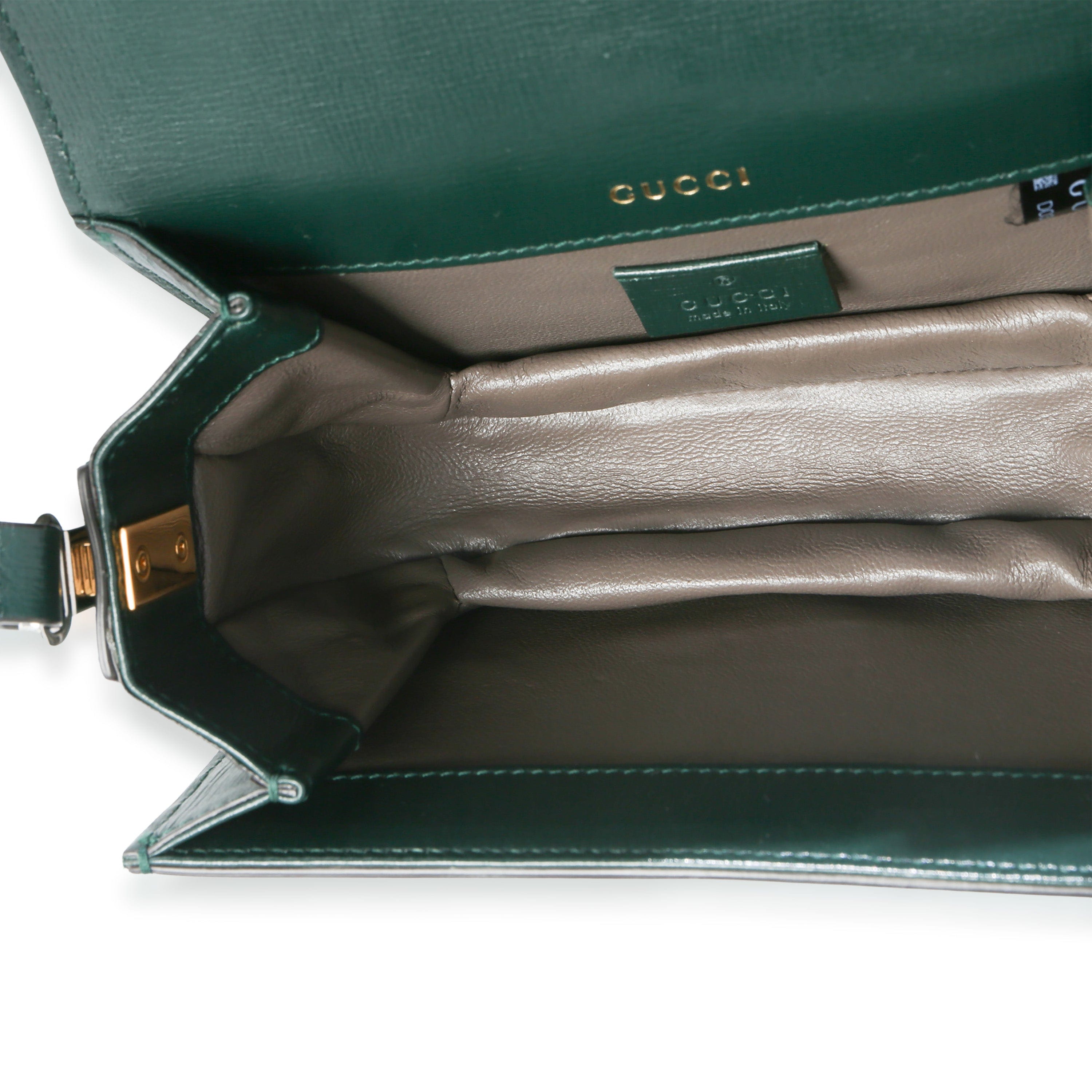 Gucci Dark Green Calfskin Mini Sylvie 1969 Bag