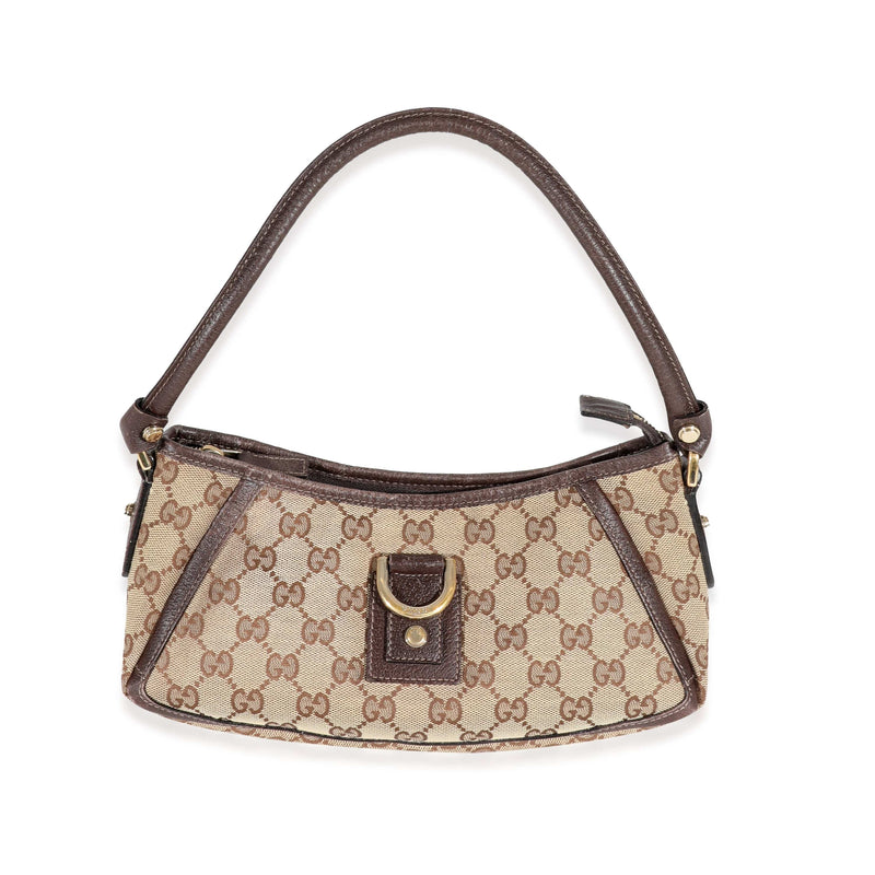 Gucci Beige/Ebony G Canvas Abbey D-Ring Pochette Bag-US