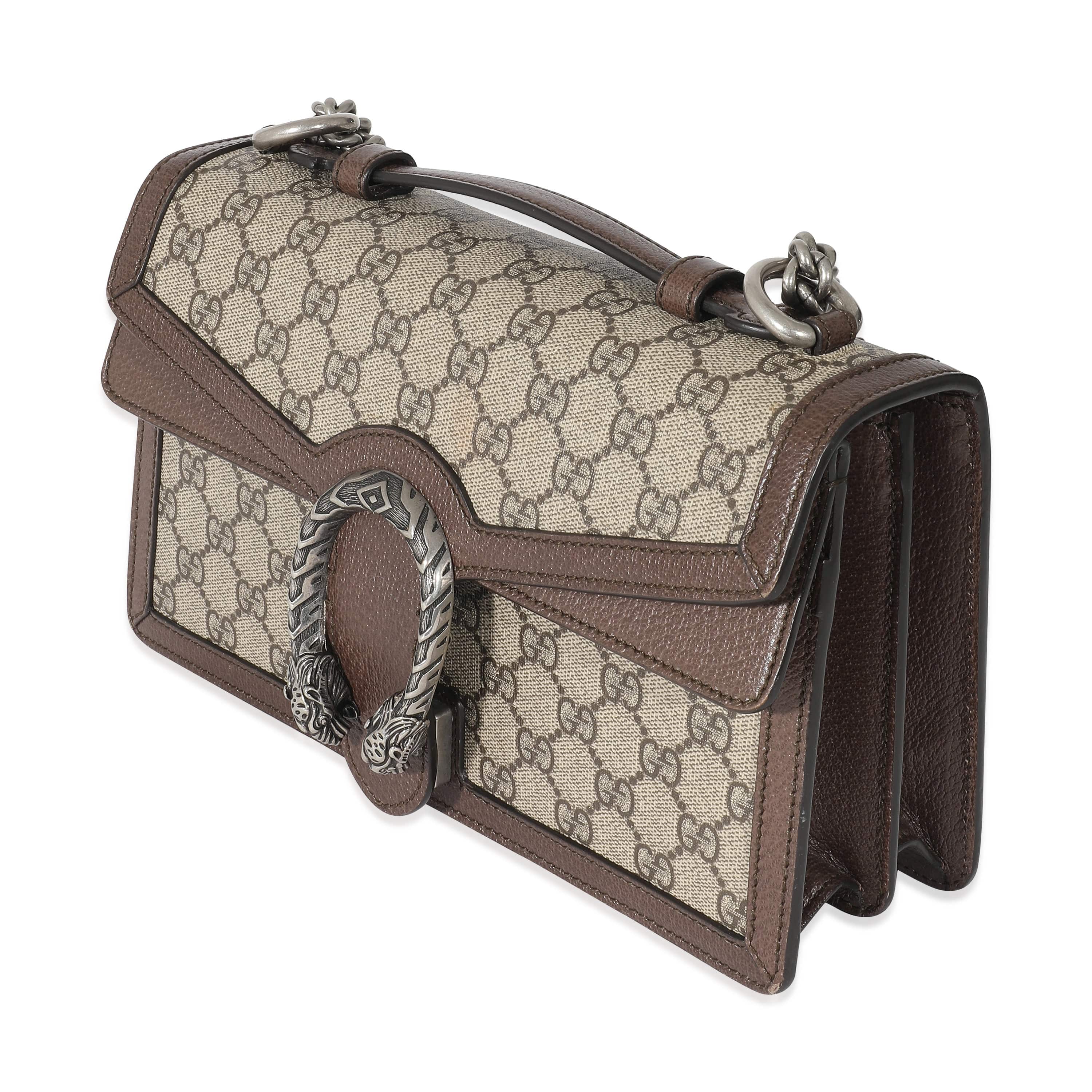 Gucci Gucci Beige GG Supreme Canvas Small Dionysus Top Handle Bag