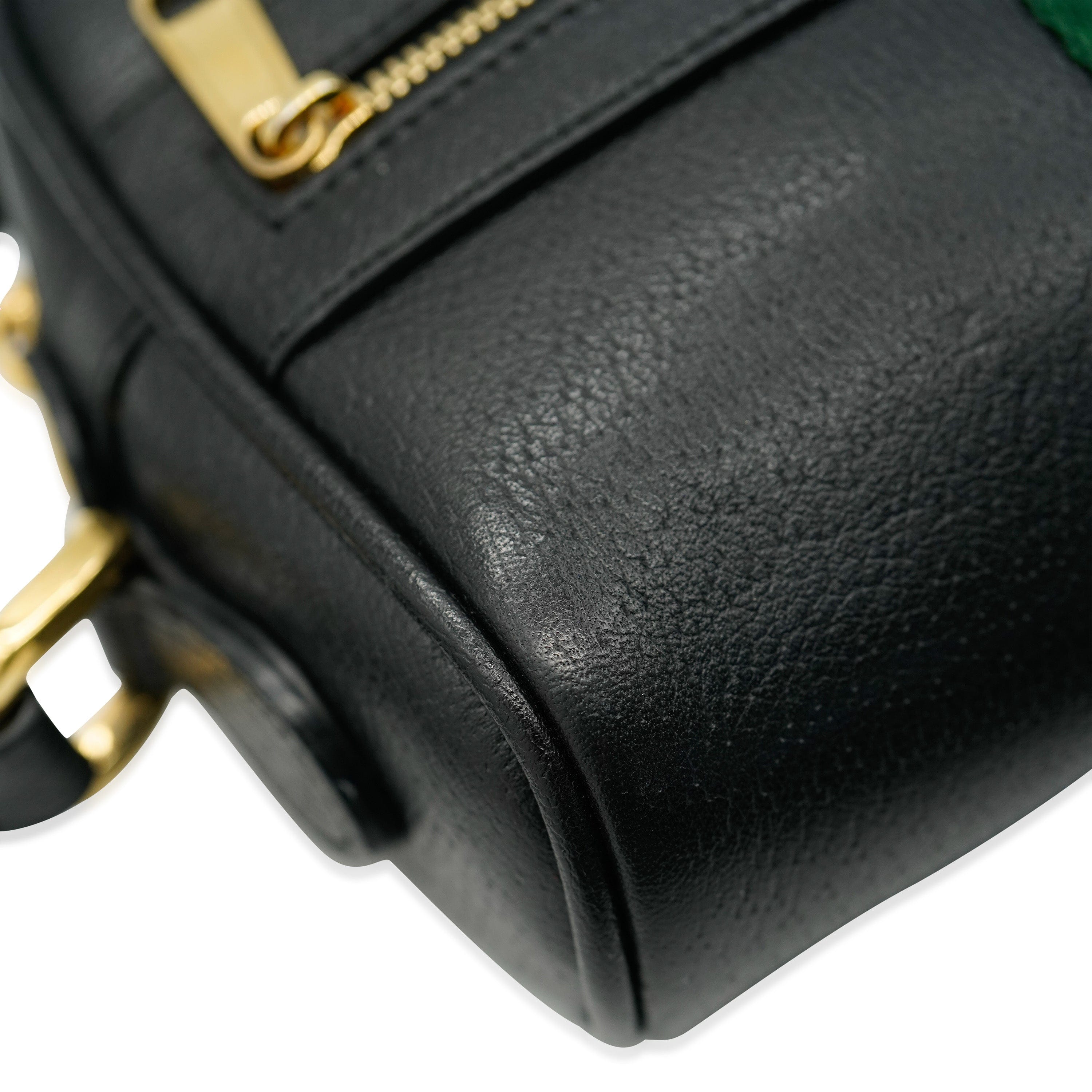 Gucci Gucci Black Leather Mini Web Ophidia Bag