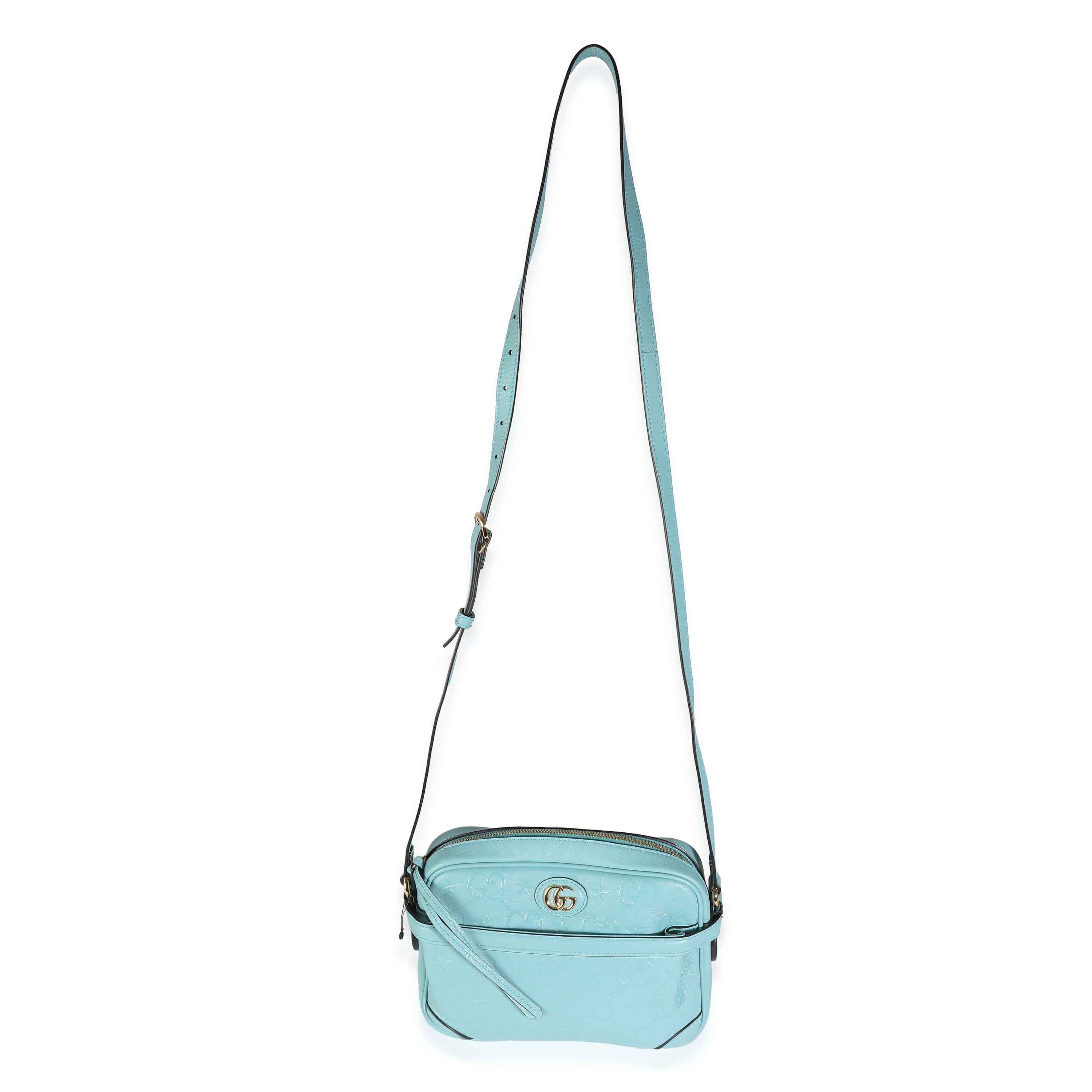 Gucci Gucci Blue Wonka Grain Calfskin GG Monogram Star Embossed Crossbody