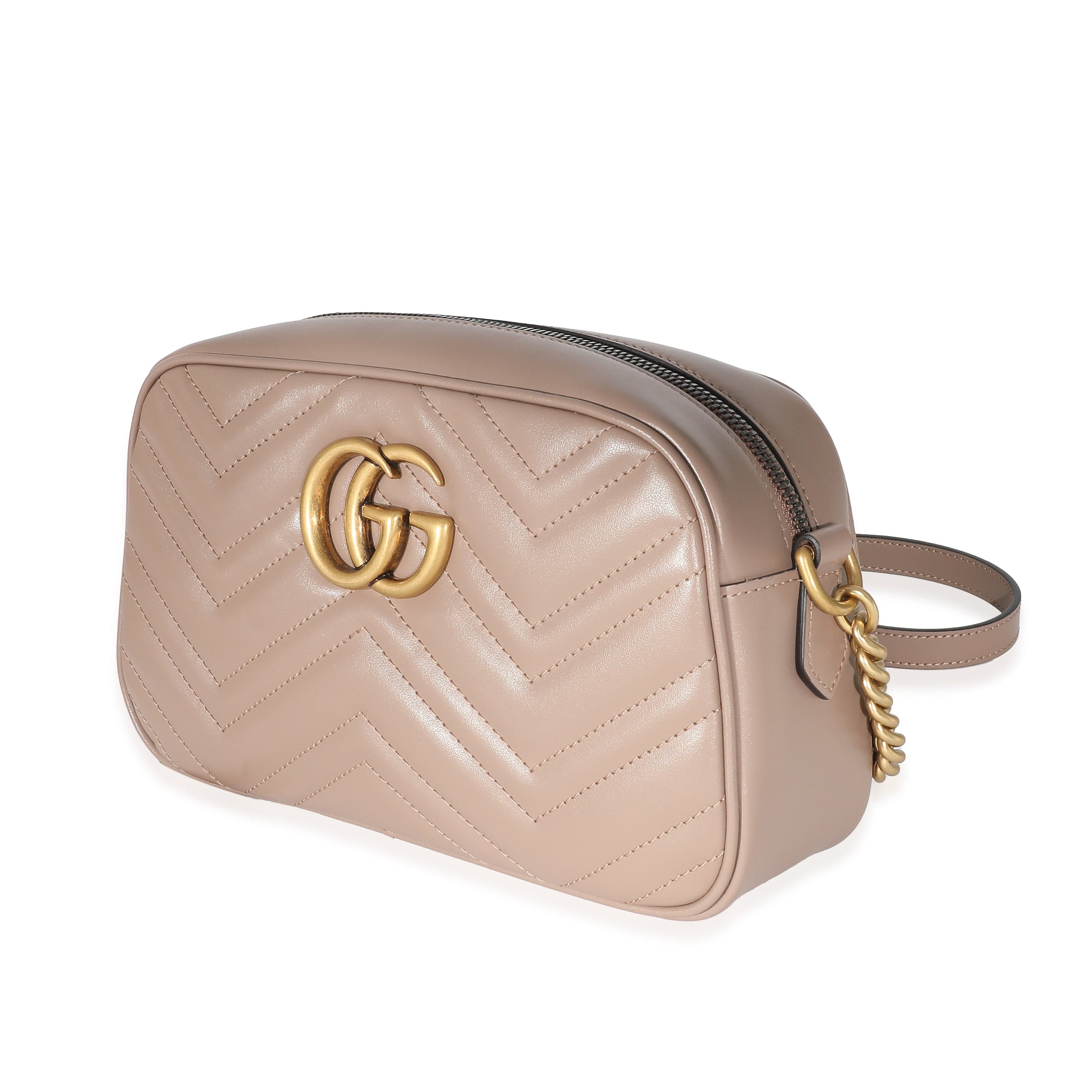 Gucci Gucci Dusty Pink Leather GG Marmont Small Camera Bag