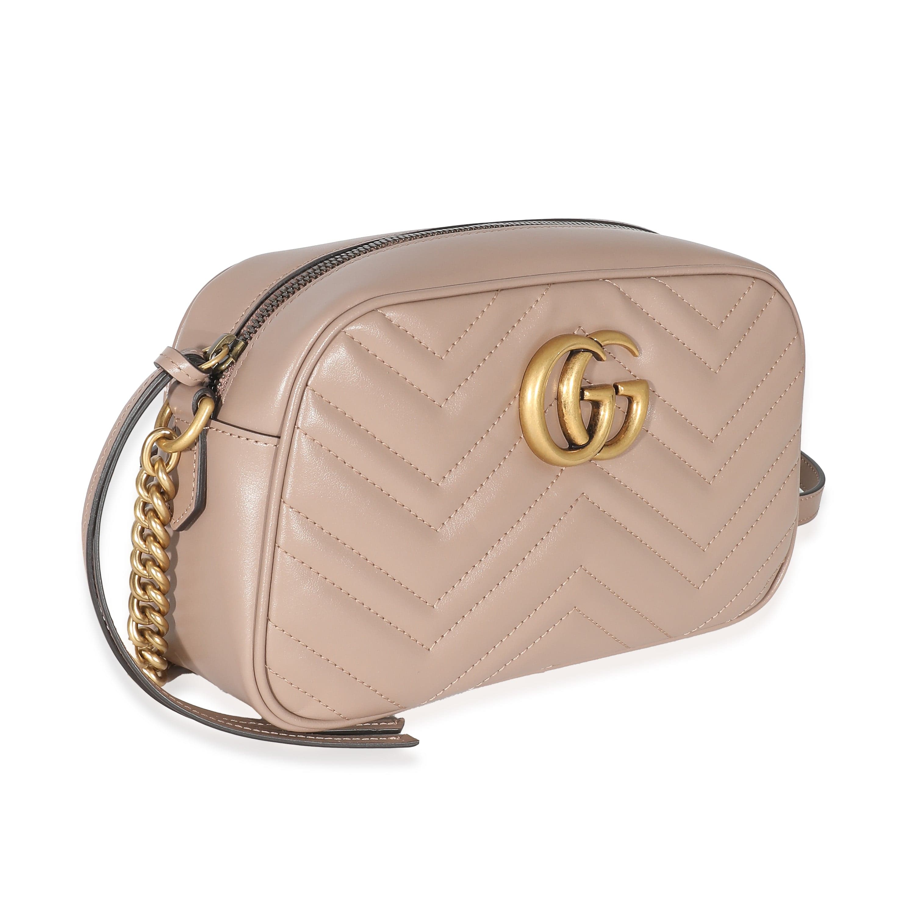 Gucci Gucci Dusty Pink Leather GG Marmont Small Camera Bag