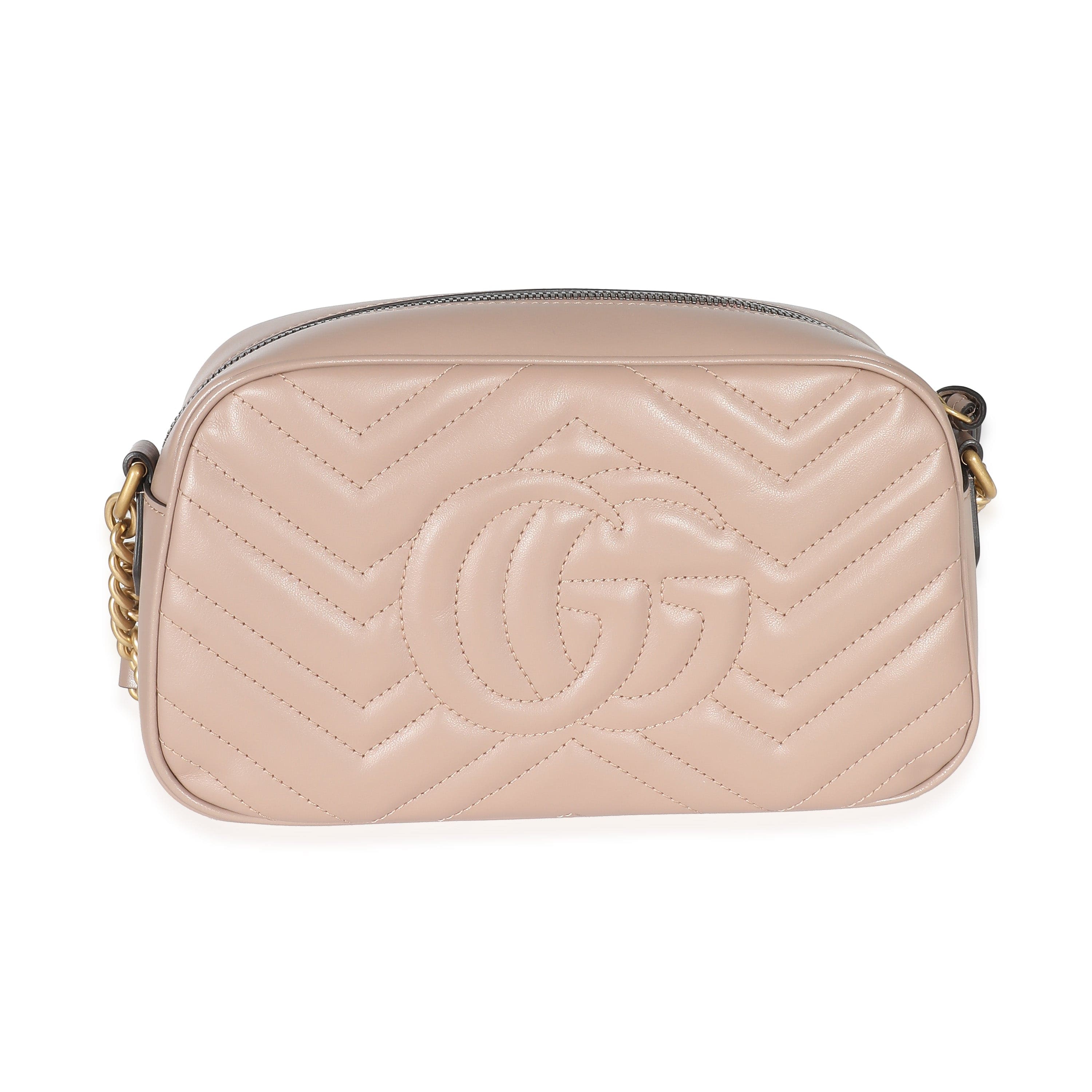 Gucci Gucci Dusty Pink Leather GG Marmont Small Camera Bag