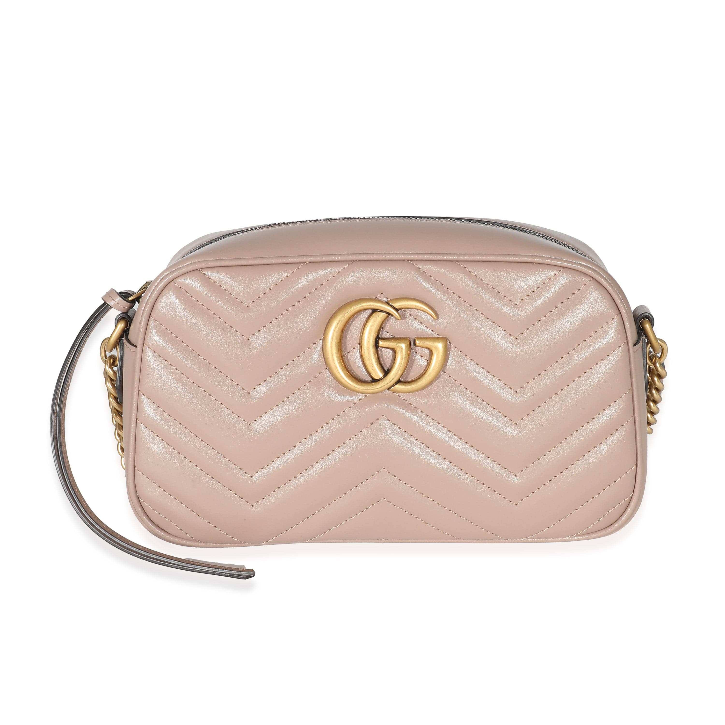 Gucci Gucci Dusty Pink Leather GG Marmont Small Camera Bag