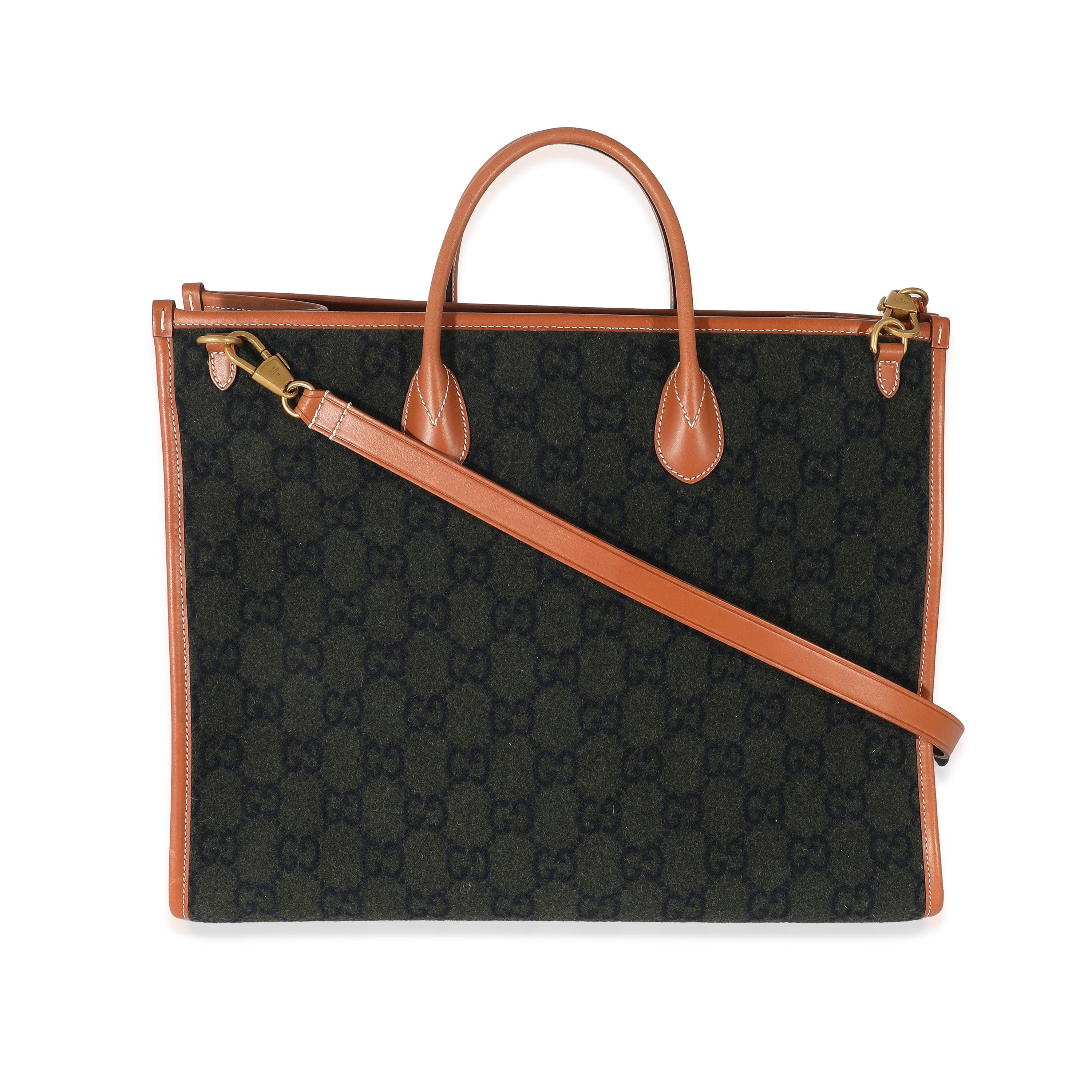 Gucci Khaki GG Felt Large Script Logo Tote – Luxury Promise