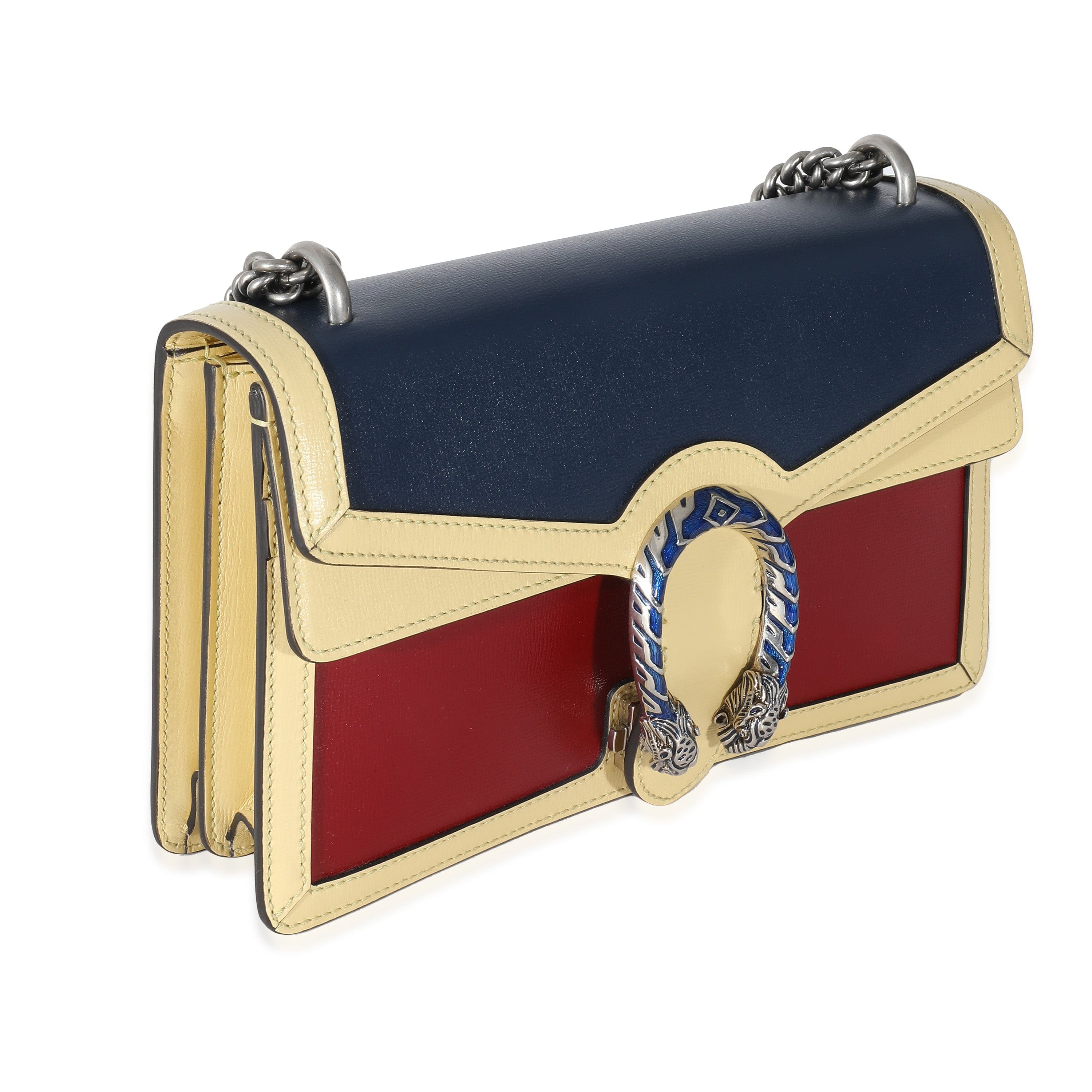 Gucci Gucci Multicolor Navy Calfskin Enamel Small Dionysus Bag