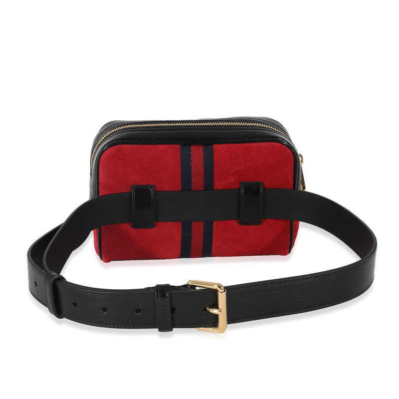 Gucci Red Suede Small Ophidia Belt Bag 85 LuxuryPromise