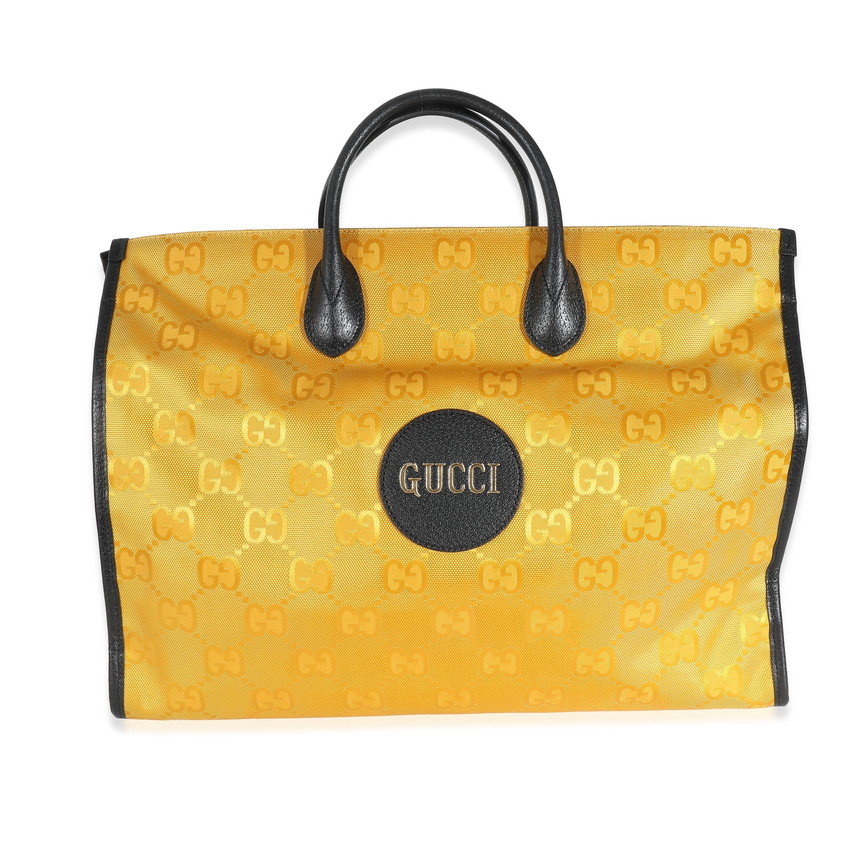 Gucci Gucci Yellow GG Econyl Script Tote