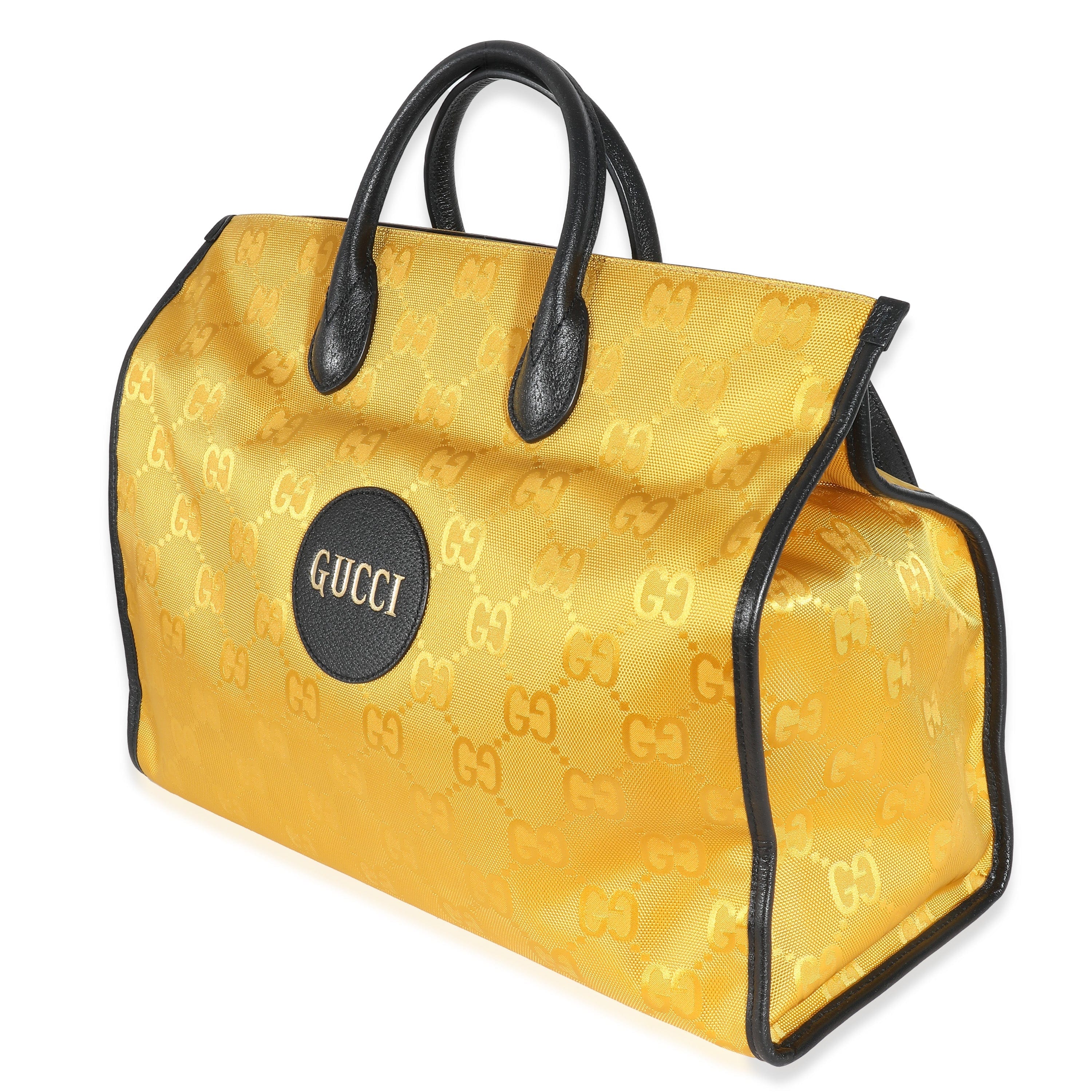 Gucci Gucci Yellow GG Econyl Script Tote