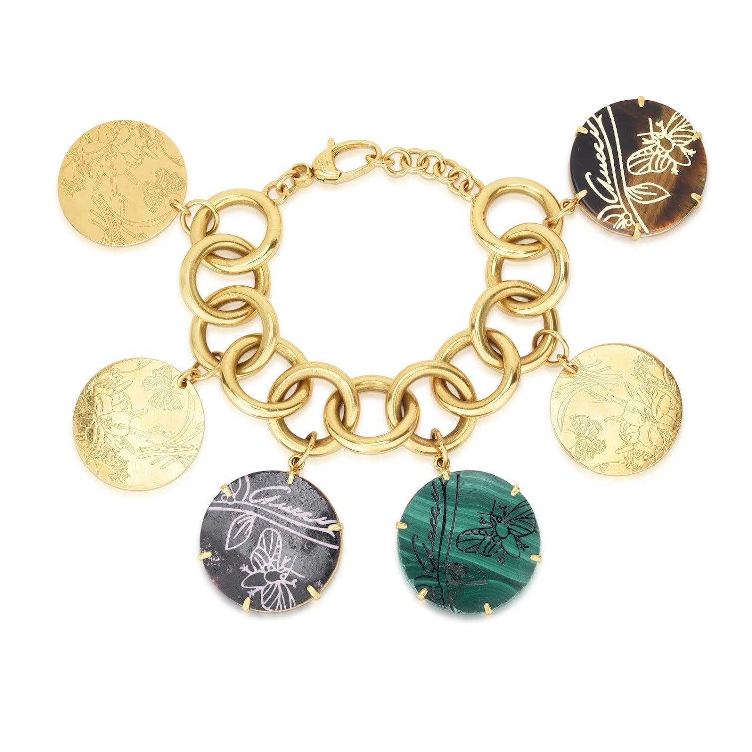 Gucci Gucci 18K Gold Multi-Stone Charm Bracelet ASC5514