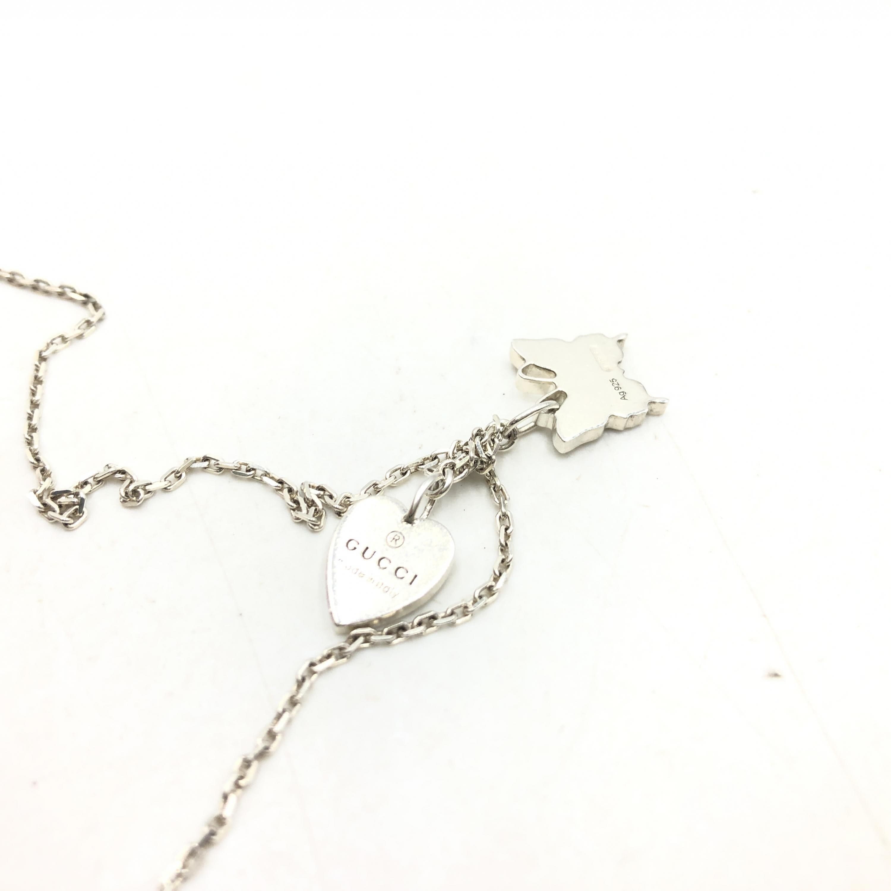 Gucci Gucci Necklace, Heart and butterfly, Silver 925 ALC3258