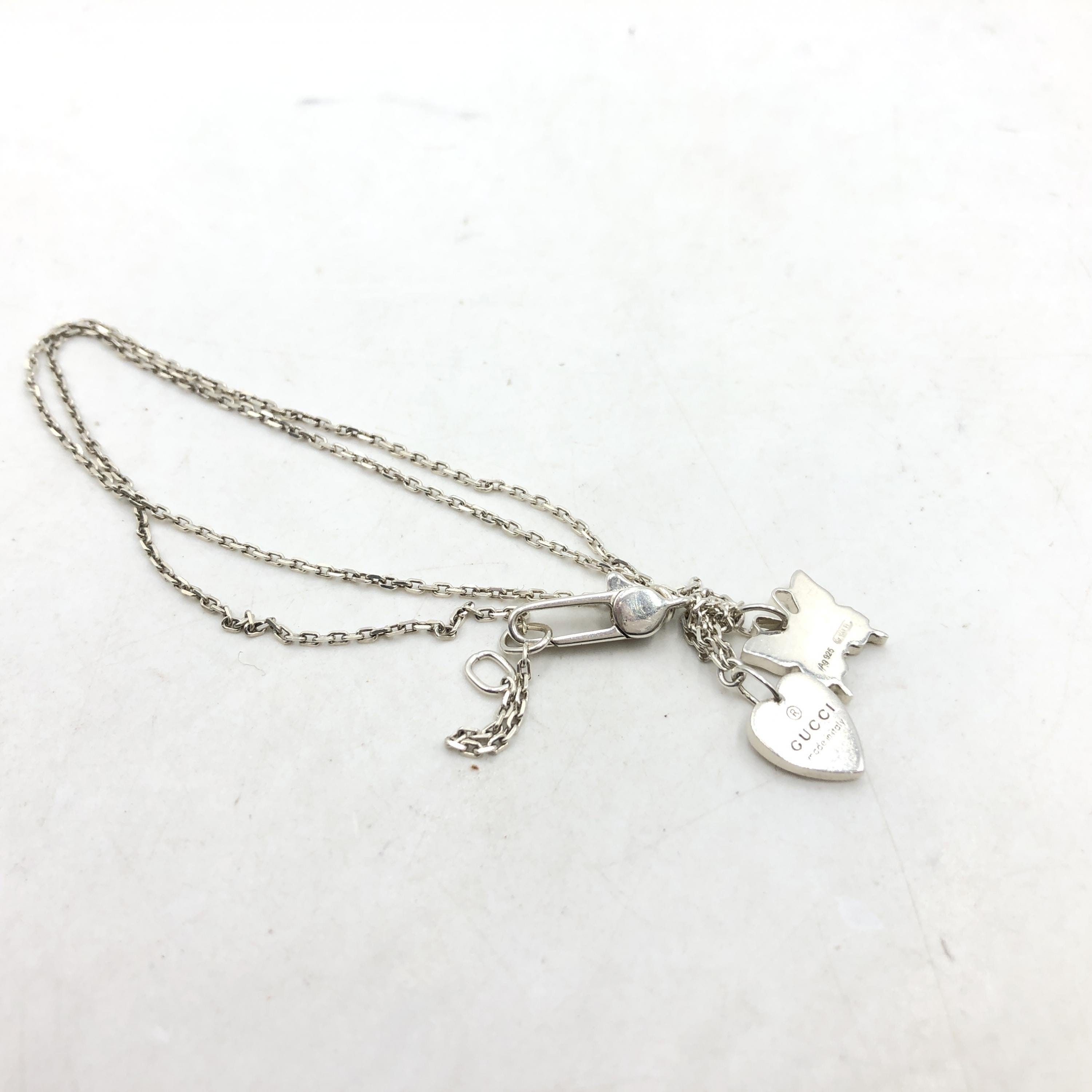 Gucci Gucci Necklace, Heart and butterfly, Silver 925 ALC3258