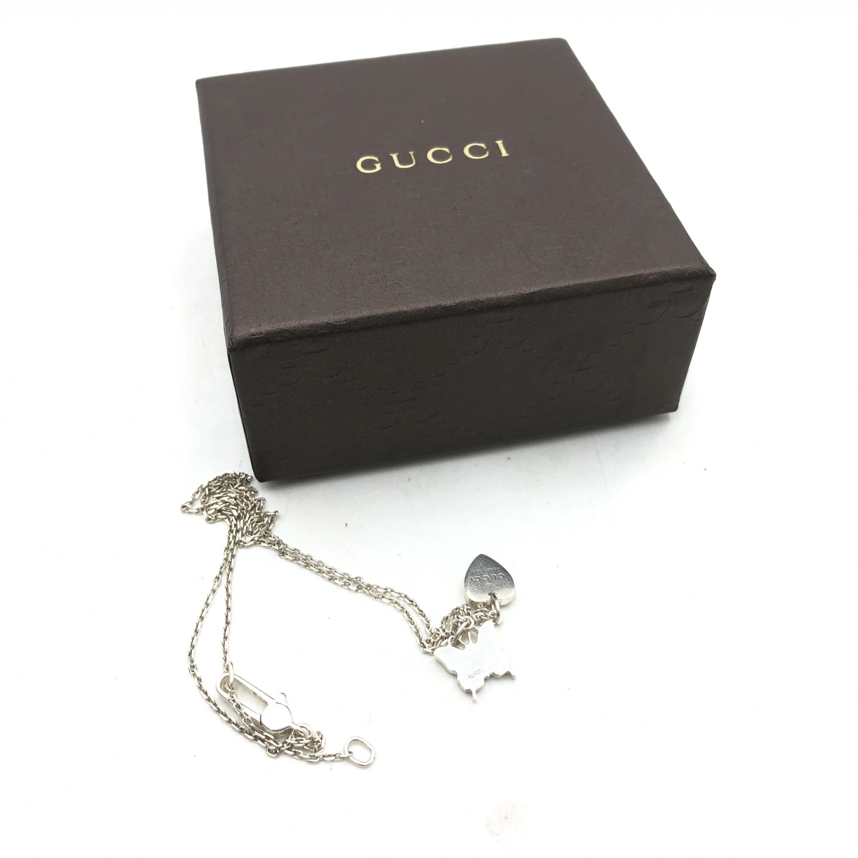 Gucci Gucci Necklace, Heart and butterfly, Silver 925 ALC3258