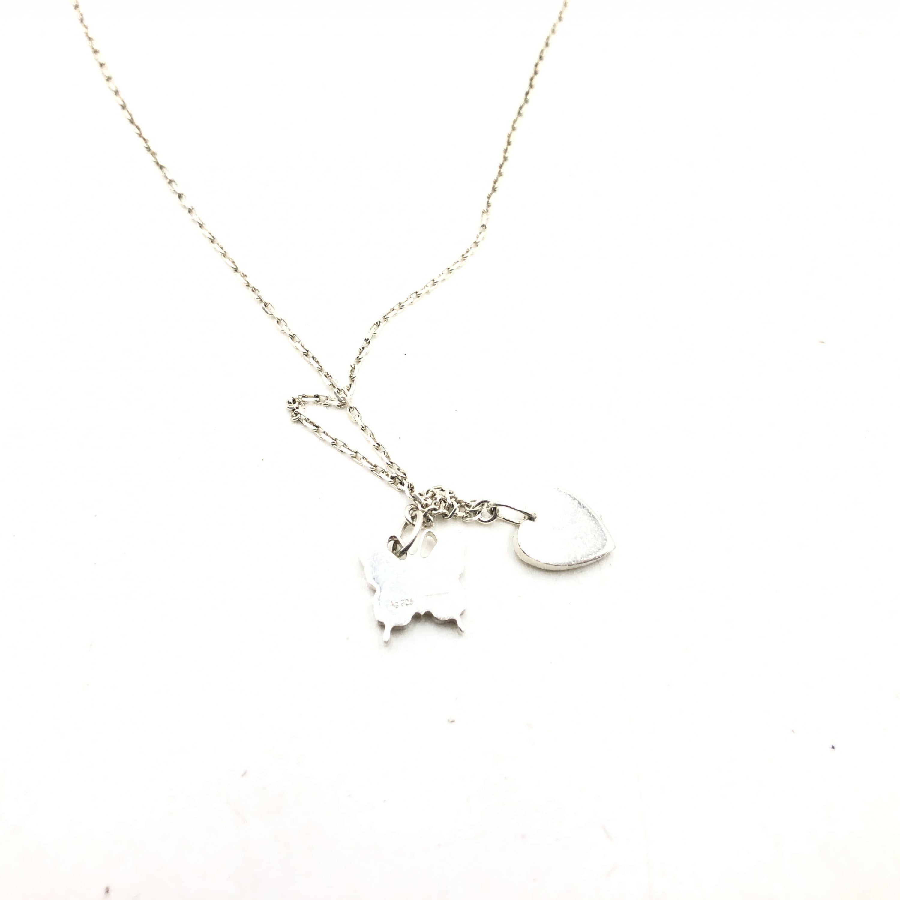 Gucci Gucci Necklace, Heart and butterfly, Silver 925 ALC3258