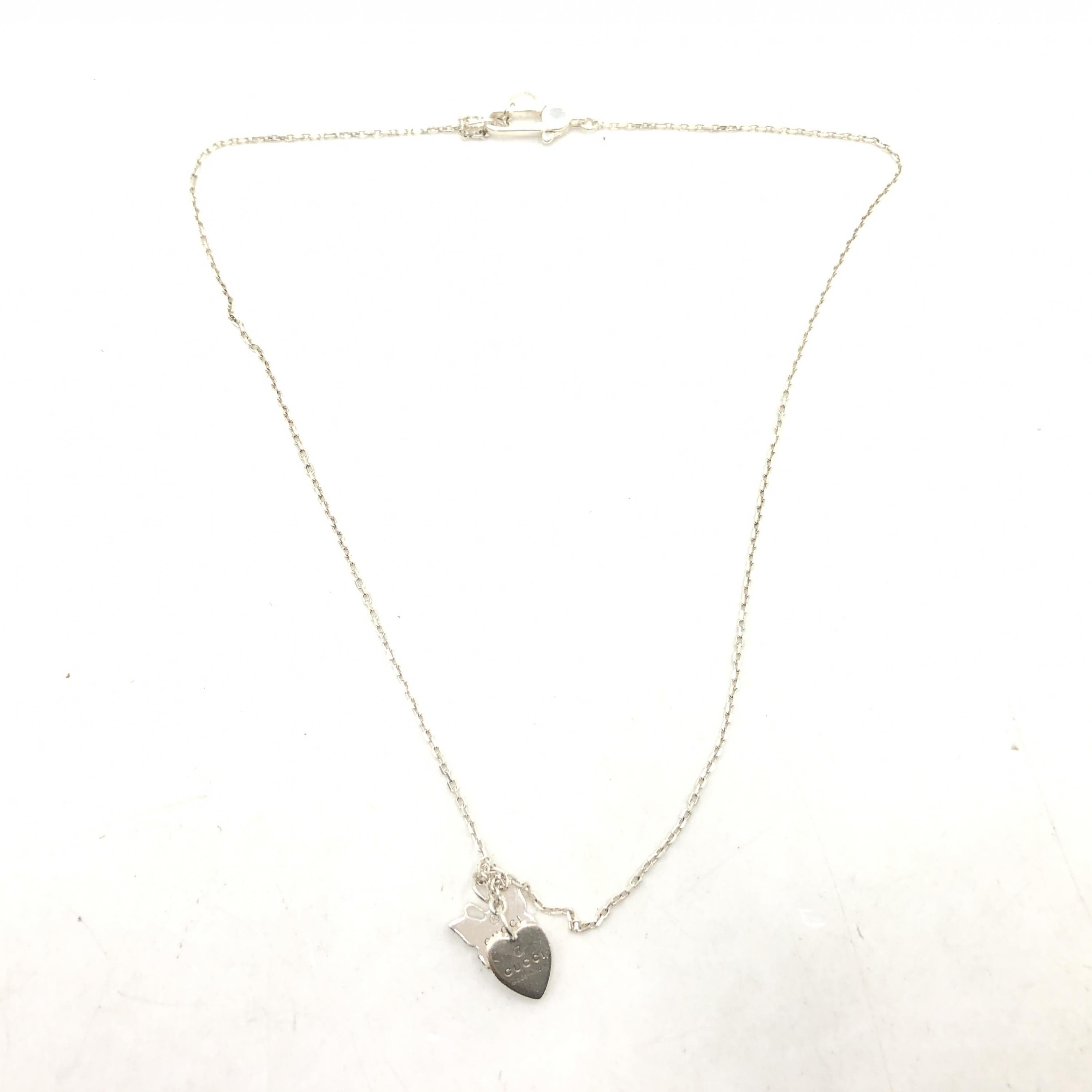 Gucci Gucci Necklace, Heart and butterfly, Silver 925 ALC3258