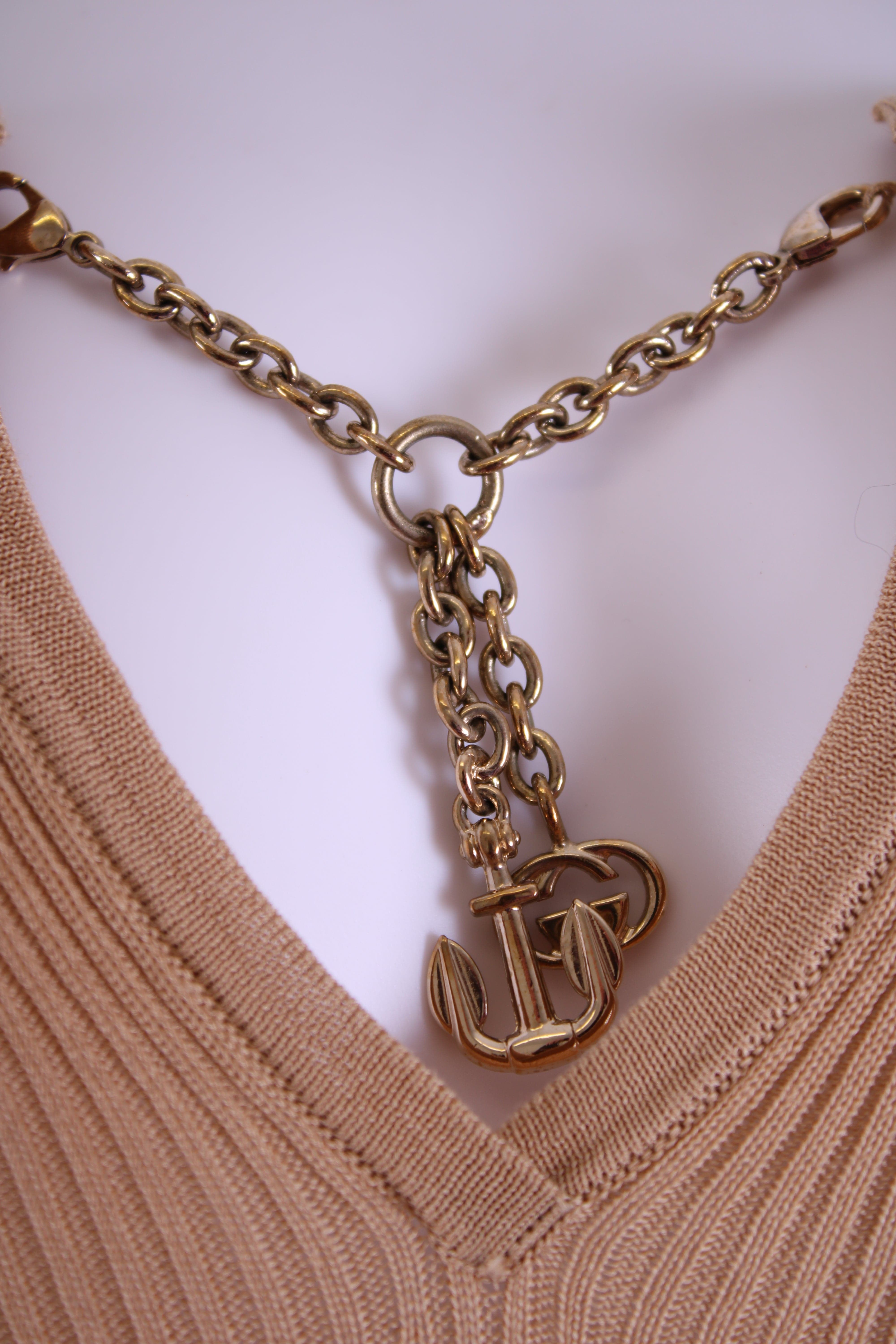 Gucci Gucci L/S Chain Neck Jumper Beige L